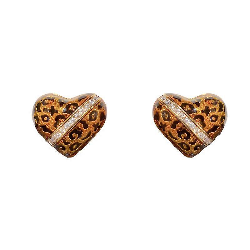 Earrings, Autumn Winter Temperament Fashion Simple Leopard Print Heart Shape Unique Earrings for Women