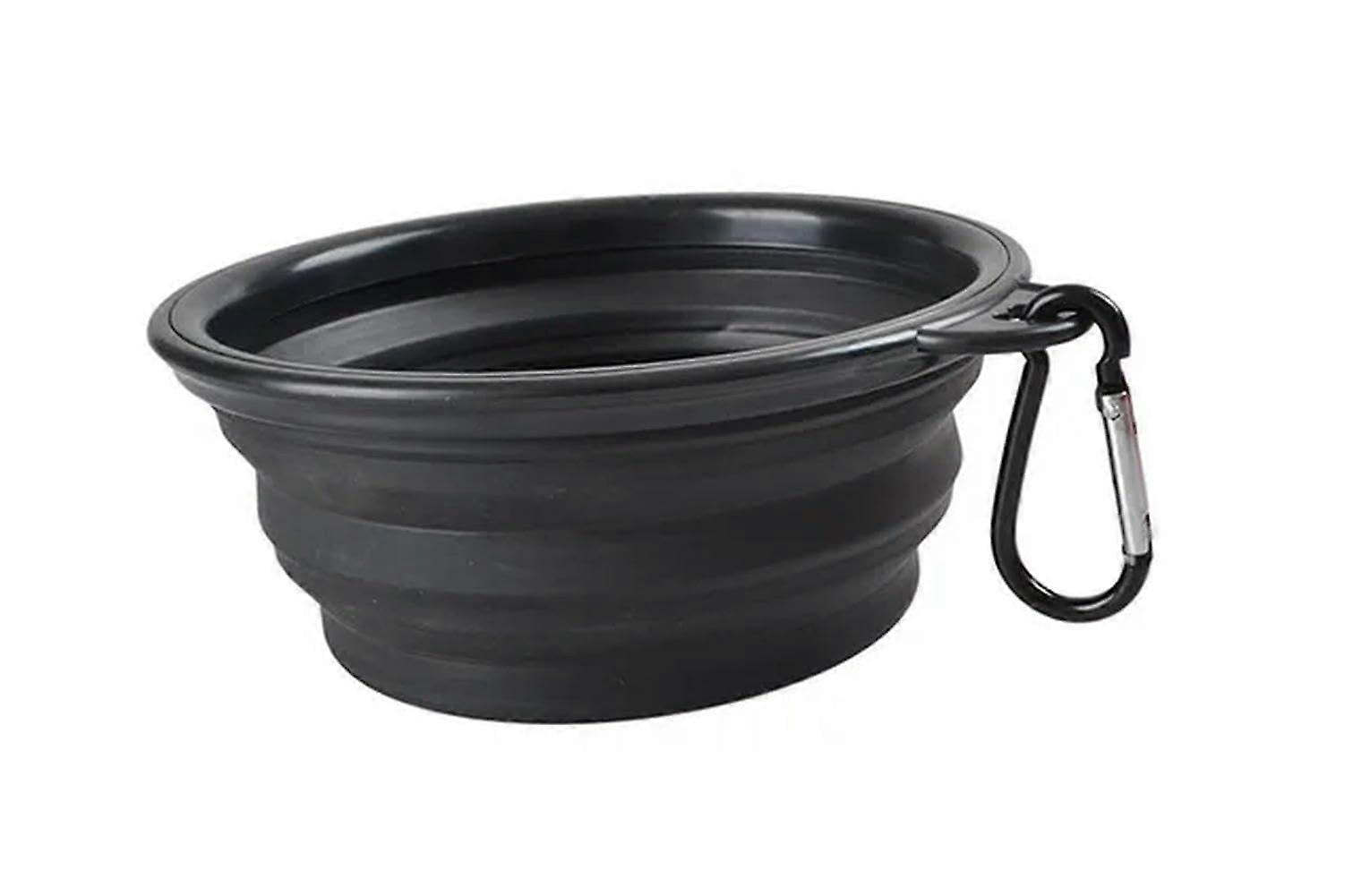1000ml Large Collapsible Dog Pet Folding Silicone Bowl Outdoor Travel Portable Puppy Food Container Feeder Dish Black