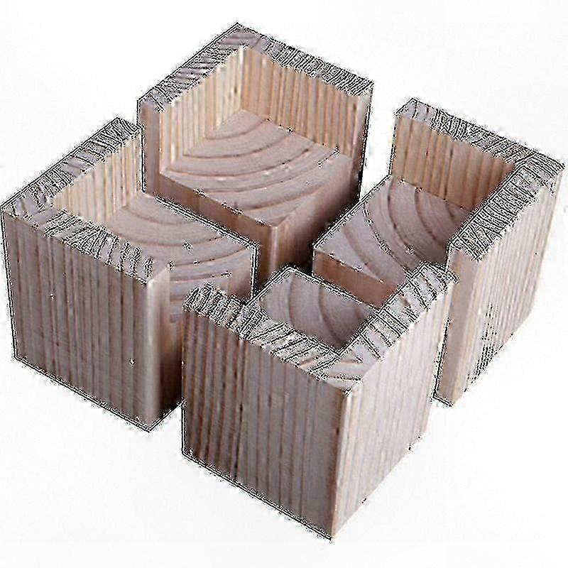 Set of 4 Wooden Risers for Furniture to Increase Height and Create Extra Storage Space for Beds, Desks, Sofas