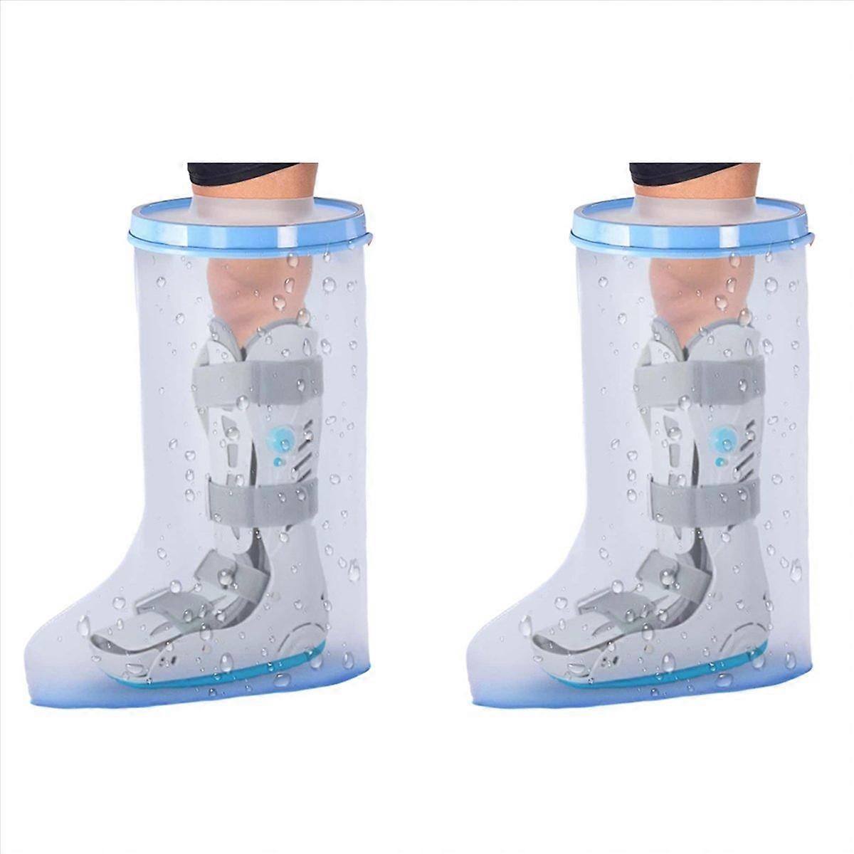 2X Waterproof Extra Wide Leg Cast Cover for Shower with Non-Slip Bottom for Leg Cast Protector for L