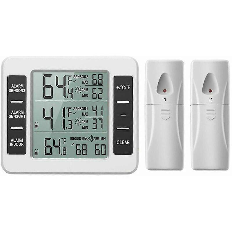 Upgraded Version Refrigerator Thermometer Wireless Digital Freezer Thermometer