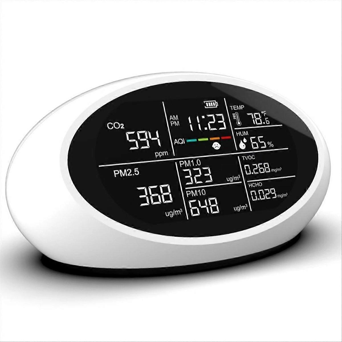 DM605E 10 in 1 Air Quality Detector LED Display,with USB Charing Port