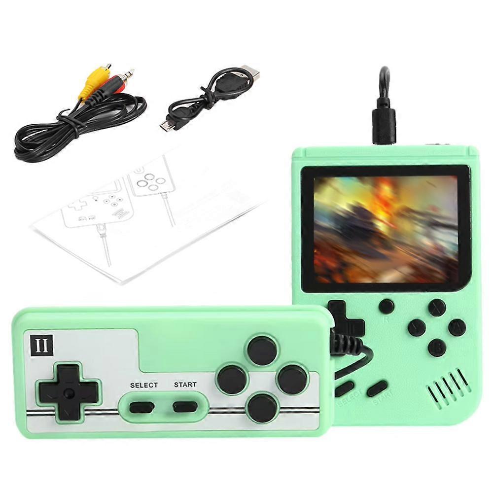 500 Classic Game 2-Player Mode Handheld Retro Video Game Console Gifts-Green