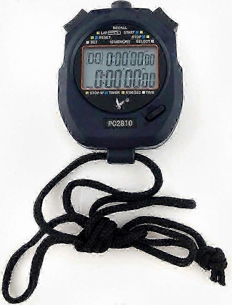 2025 Digital Sports Stopwatch with Dual Display, 10 Memory Slots, Countdown Timer, and Alarm Function