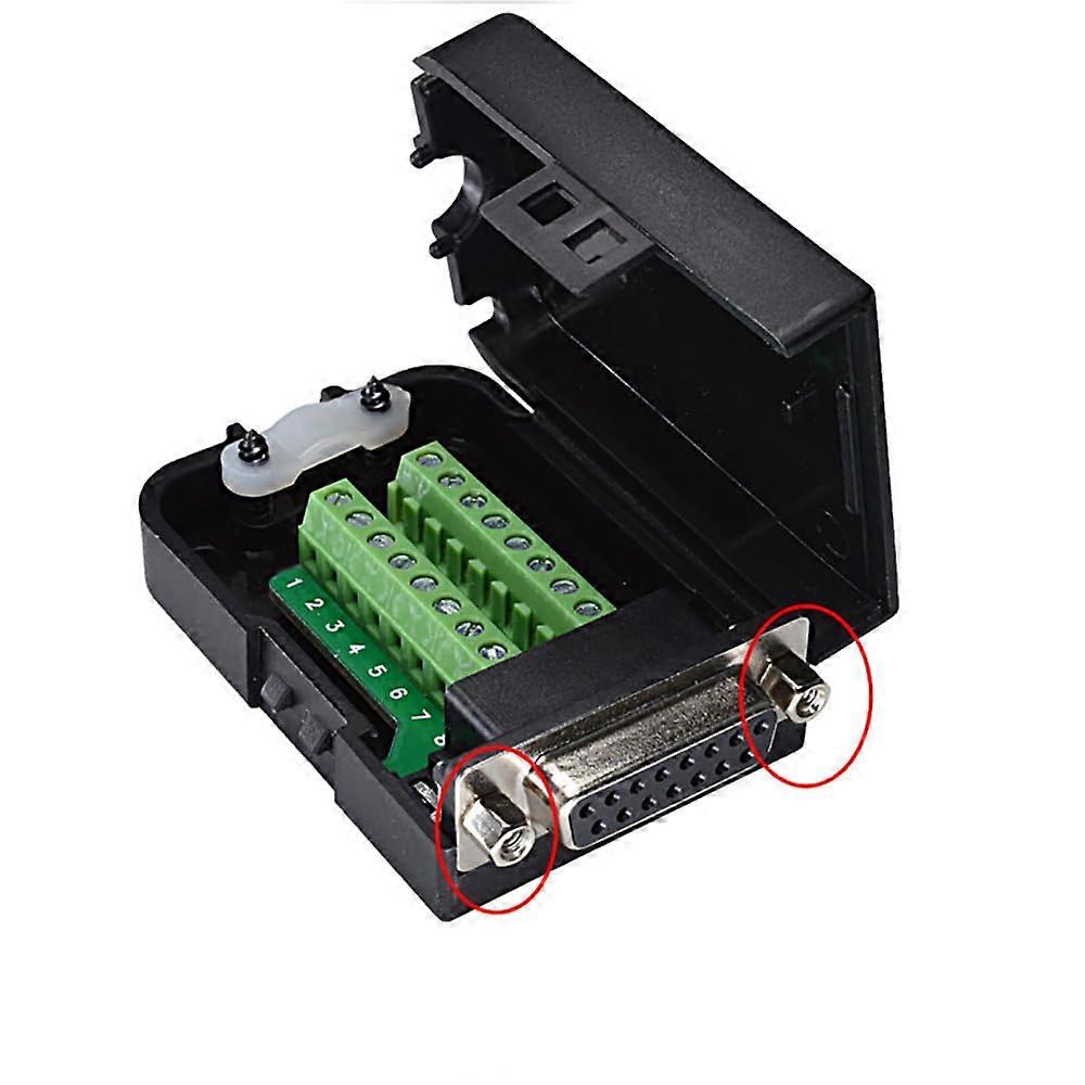DB15 Terminal Adapter, 15Pin, 2Row Breakout Connector, Signal Module With Case, Female Nut