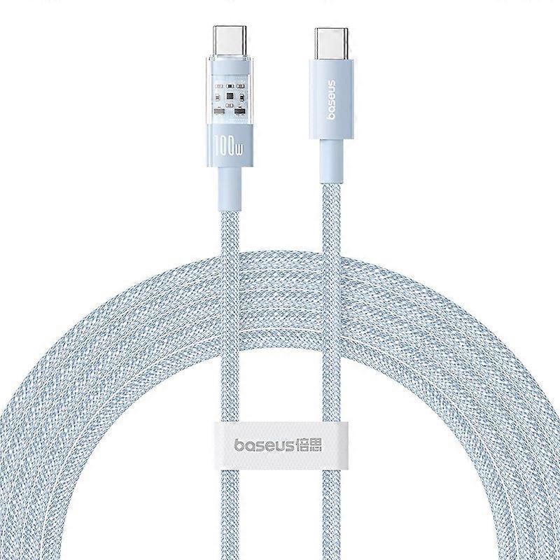Baseus Gem USB C naar USB C snellaadkabel 2 m 100 W blauw