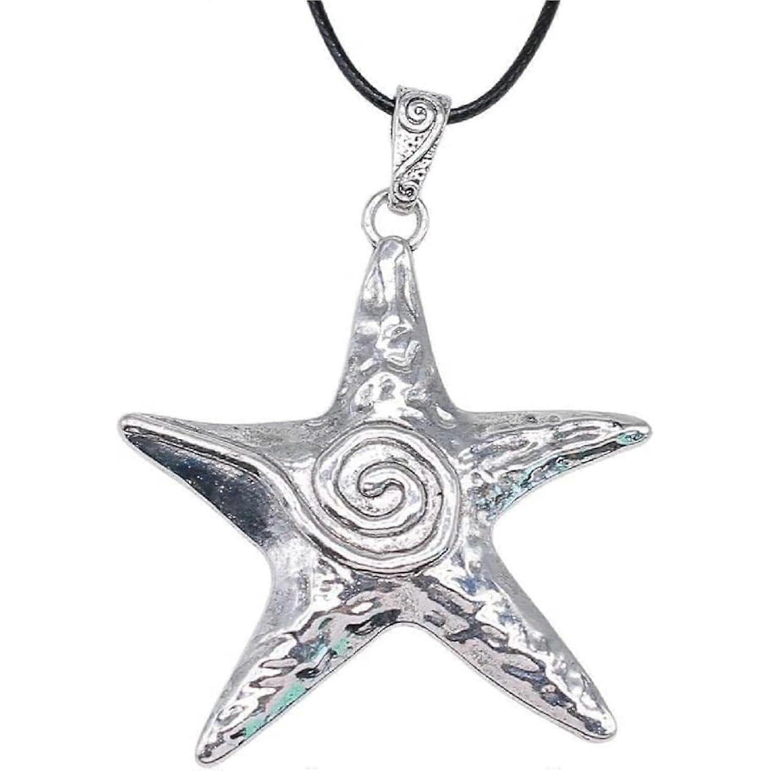 Metal pendant with exaggerated personality and large pentagram for women