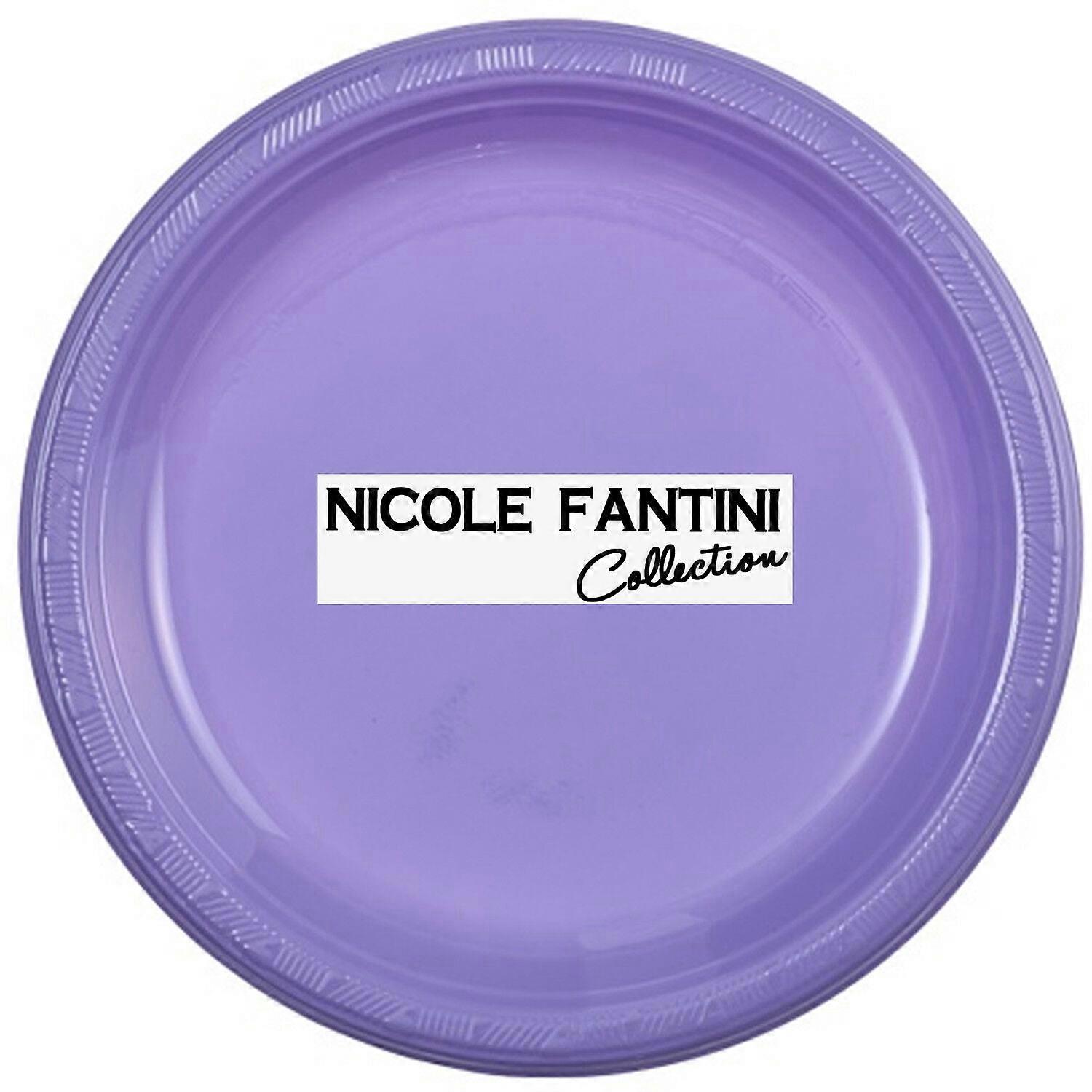 Disposable Reusable Plastic Dinner Plates Heavy Duty 7" Solid Color Set of 10 (Hydrangea)