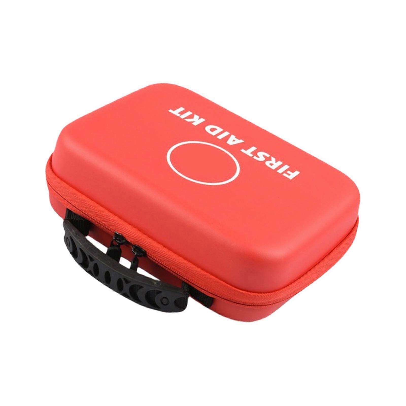 First Aid Storage Pouch Shockproof Easy Clean Multiple Pocket Design Organizers with Handle For Travel Home Safety  Red