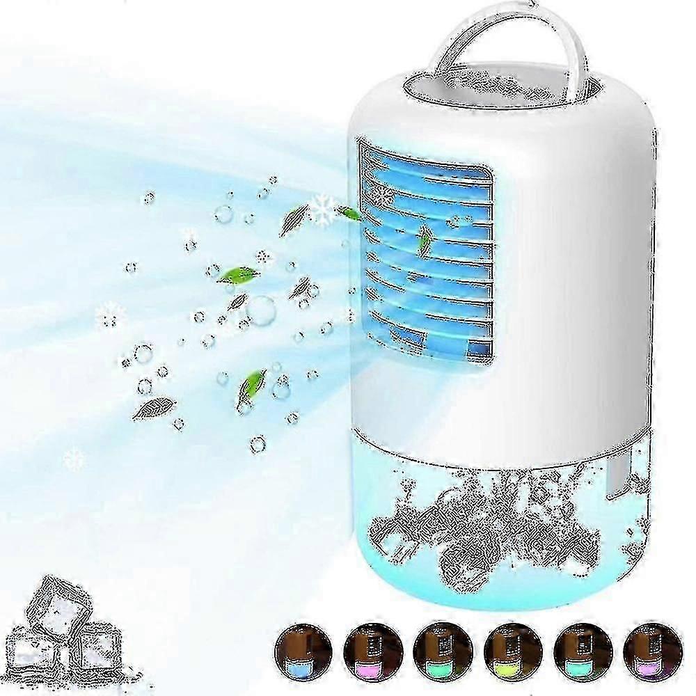 4 In 1 Portable Air Cooler Mini Personal Air Conditioner Fan Humidifier 3 Speed Misting Fan