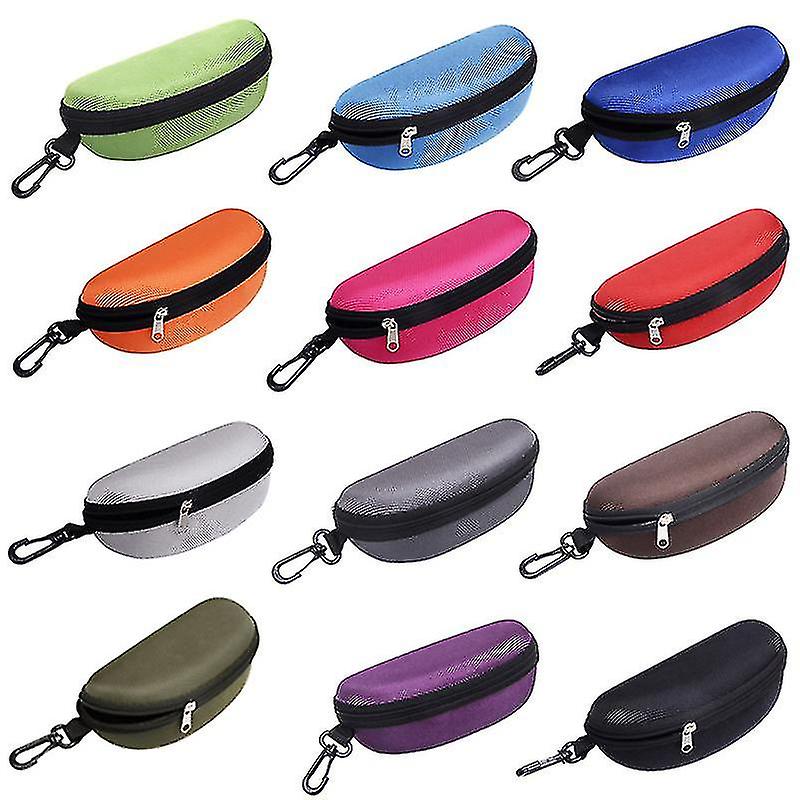 Lunettes de soleil portables Case Lunettes Protector Lightweight Zipper Eyeglass Shell avec mousqueton