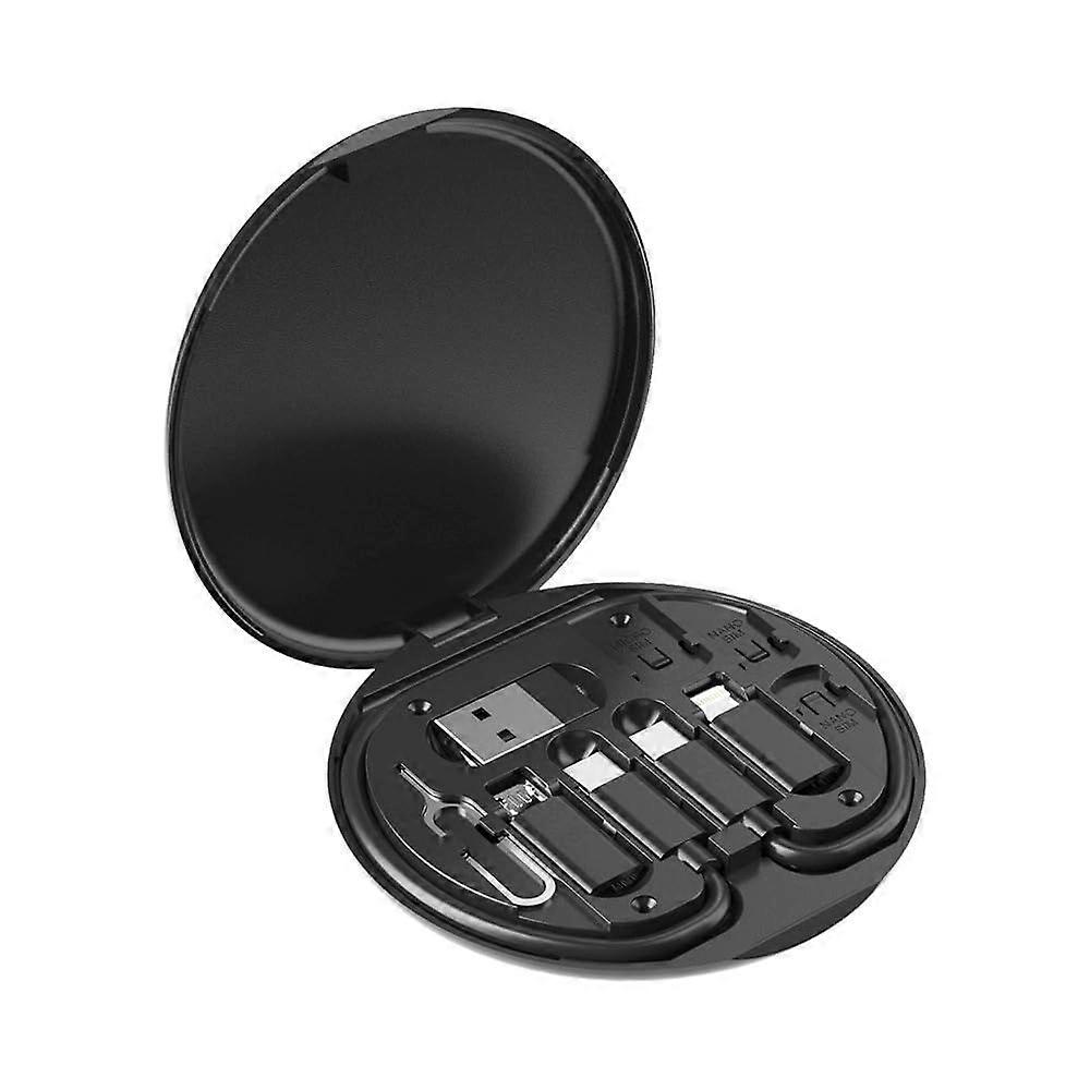 Multifunctional Data Cable Storage Box Adaptor for USB-C and Micro-USB Devices