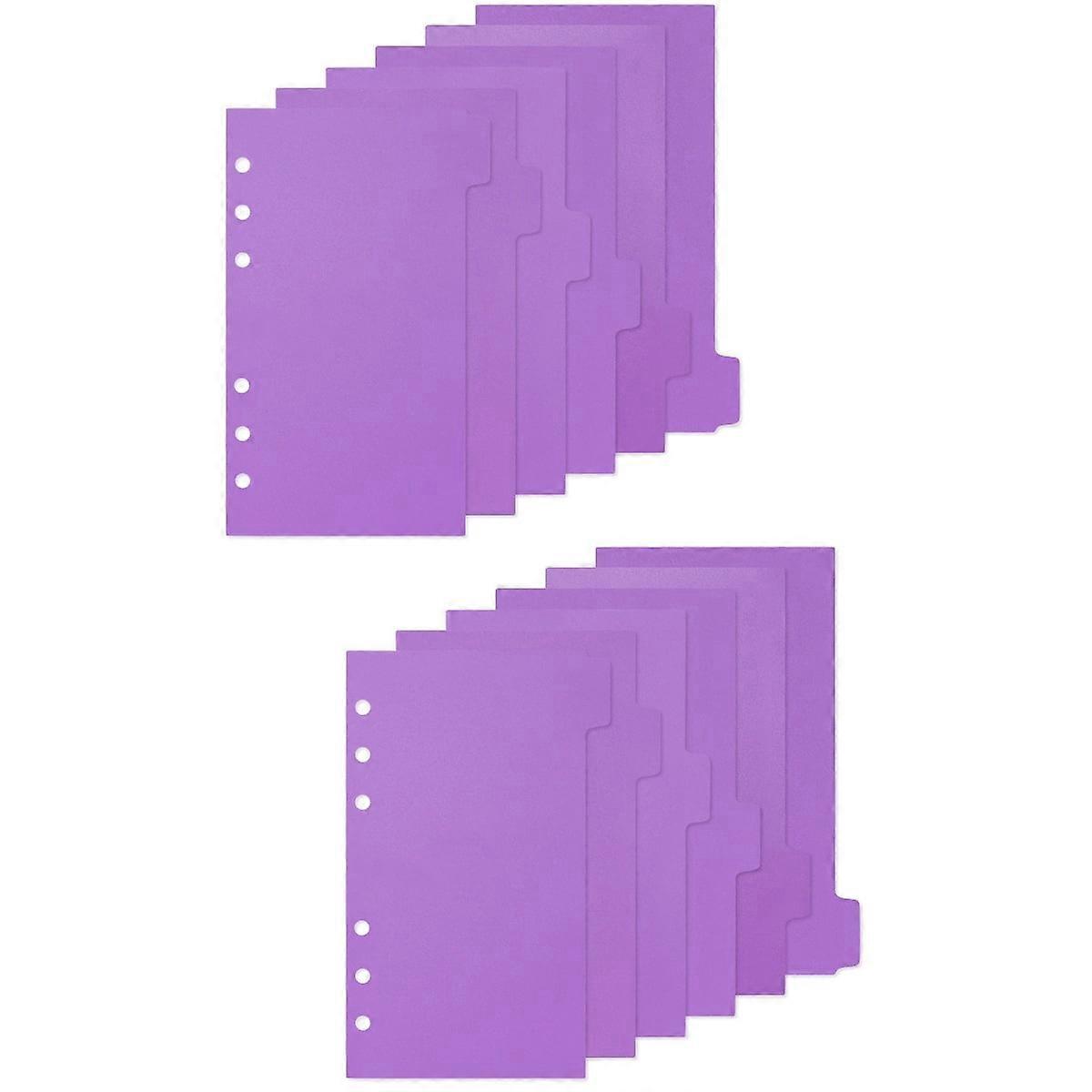 LHXC Binder 12 Sheets Tabs Index Dividers Organizer Pocket Separator Folder Purple Pvc