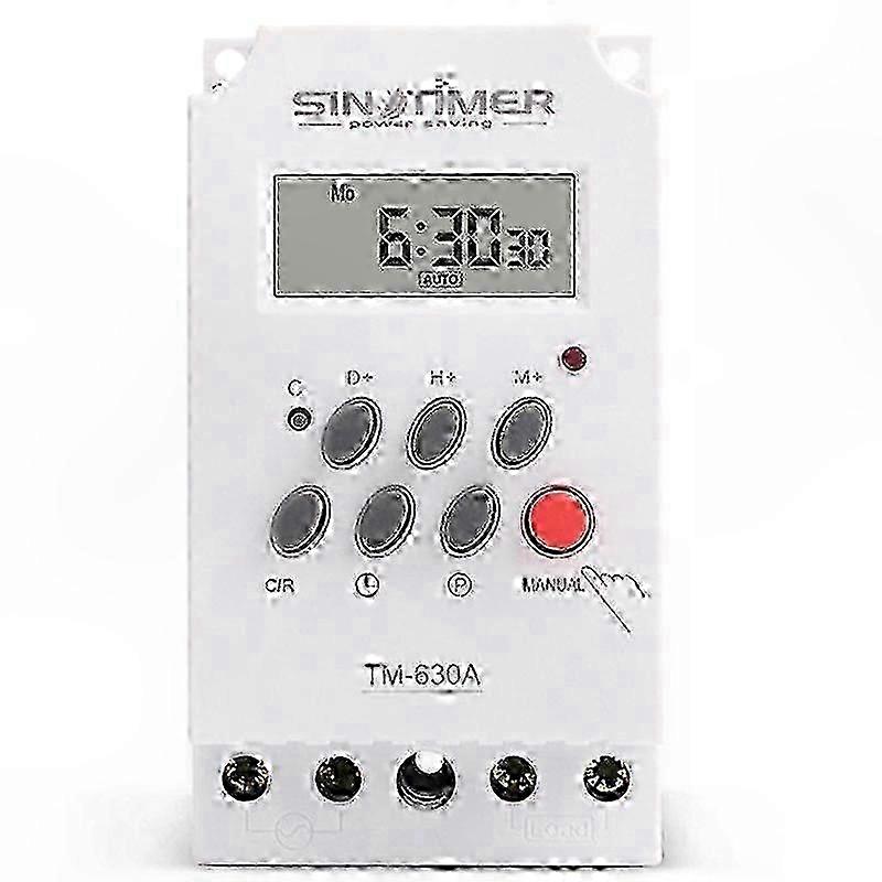 Programmable Mini Timer Switch with 12V DC Input, 24-Hour Cycle, High Power 30A Relay Output for Load Control