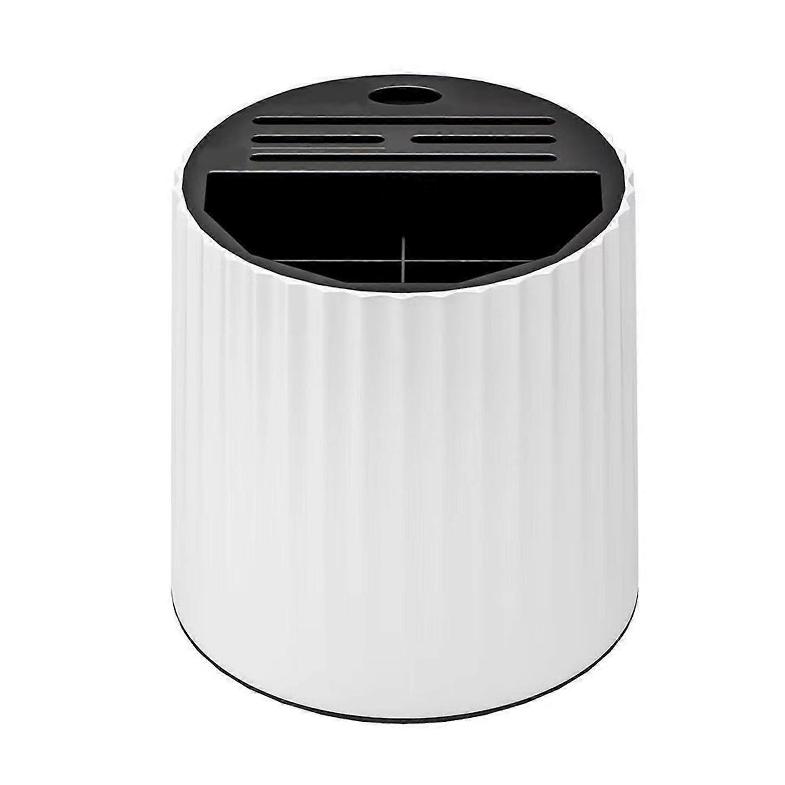 Plastic Knife Storage Rack Rotating Knife Holder Large Capacity Space Saving Modern Style White