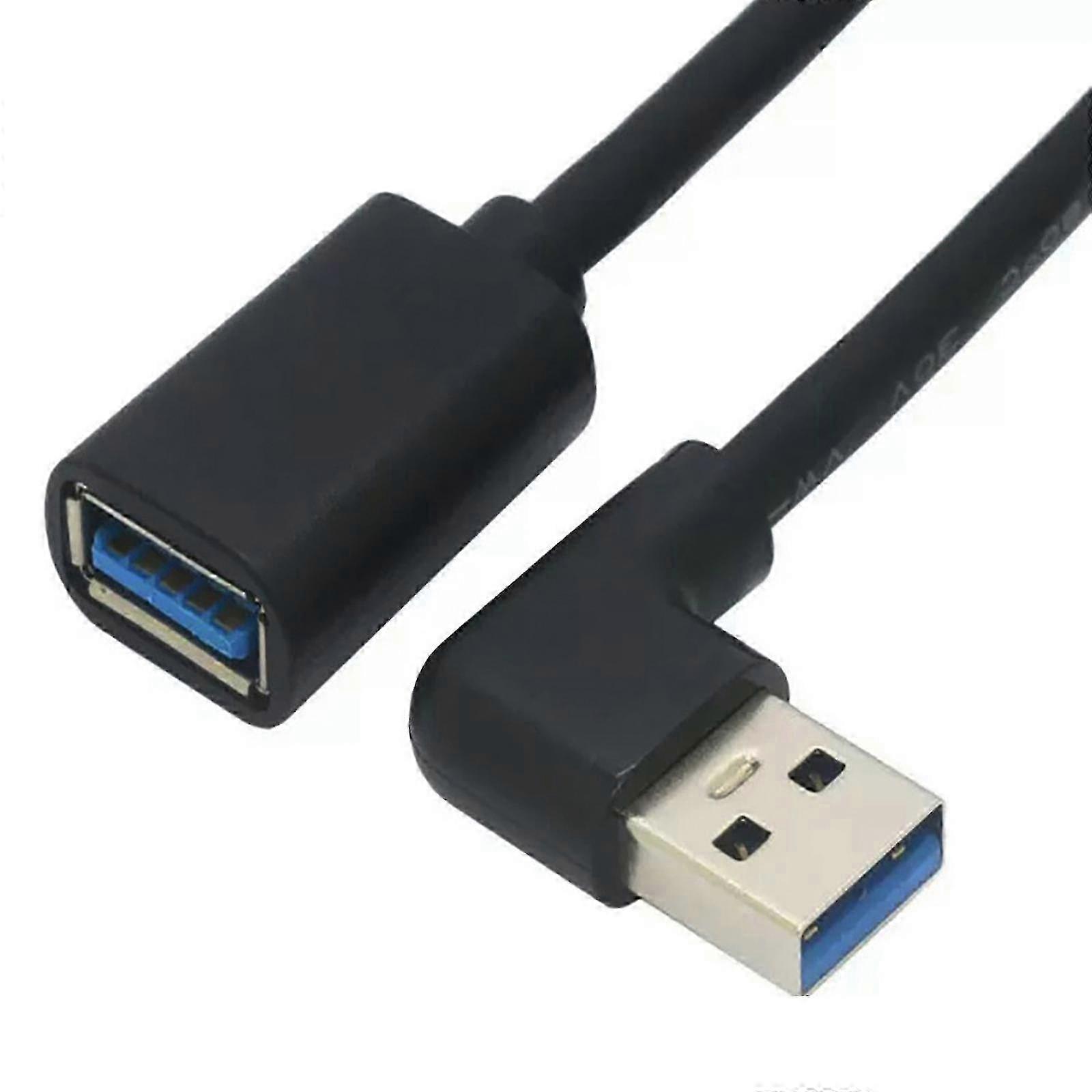 USB3.0 Angled Extension Cable Male to Female 90 Degree Angled Head USB Cord 5Gbps for Space Saving and Easy Access