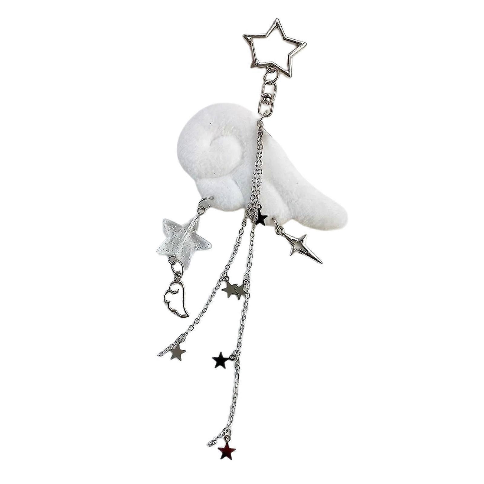 Angelic Star Keychain Decorative Bag Charm Rustproof Alloy Handmade Keyring Lightweight Accessory for Travel Multicolor