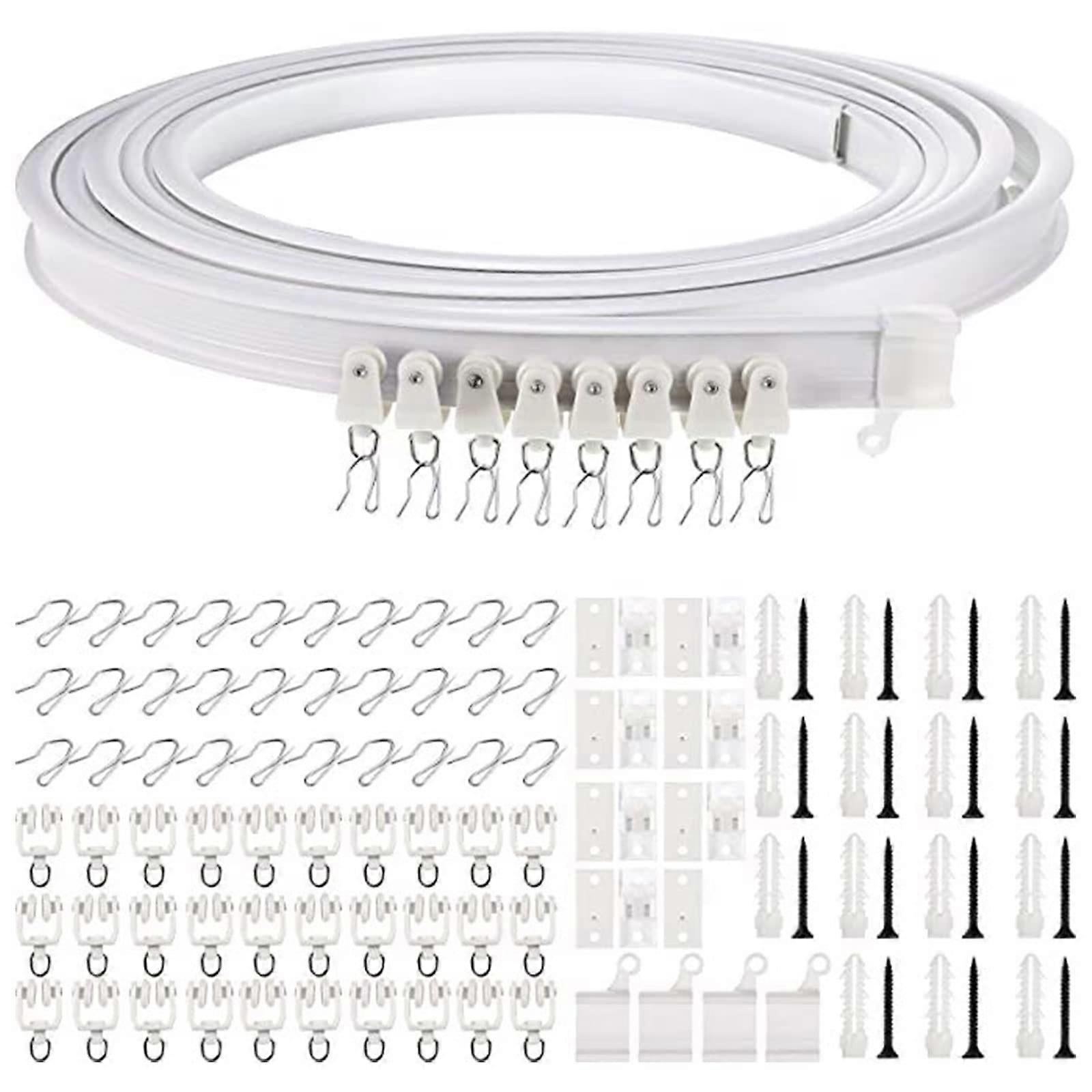 5m Flexible Bendable Ceiling Curtain Track 16.4Ft Rod For Easy Installation Drapes Curtains Room Dividers Decor