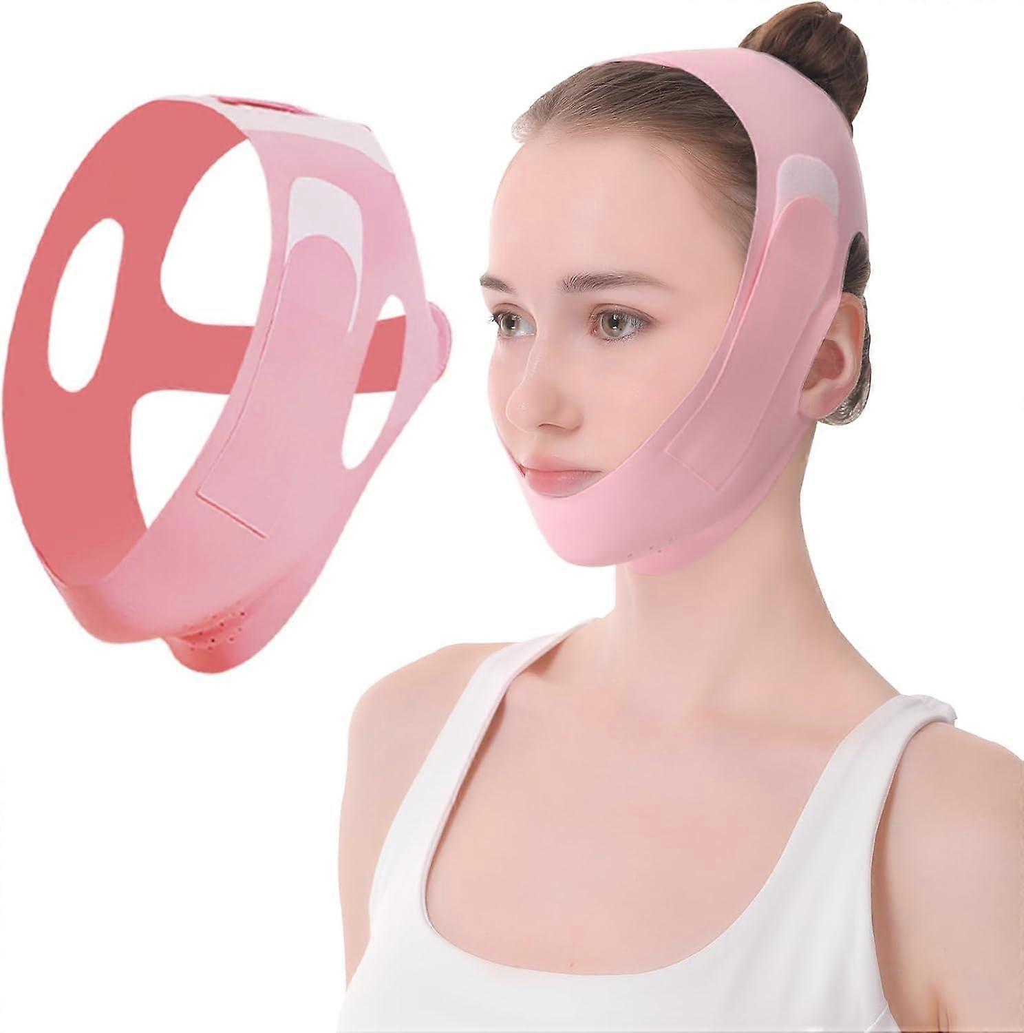 V Face Mask,Reusable V-Line Lifting Mask,Upgrade Ice-Cool Chin Strap for V Line,Double Chin Reducer Face Lifting Bandage for Sagging Facial Skin,Green