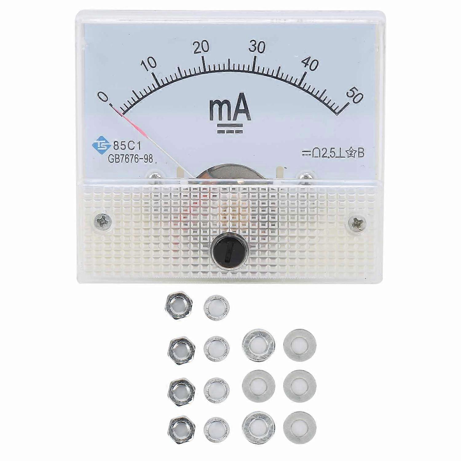 Pointer Ammeter DC Current Panel Meter High Accuracy Measuring Instrument 85C1 DC 0~50MA