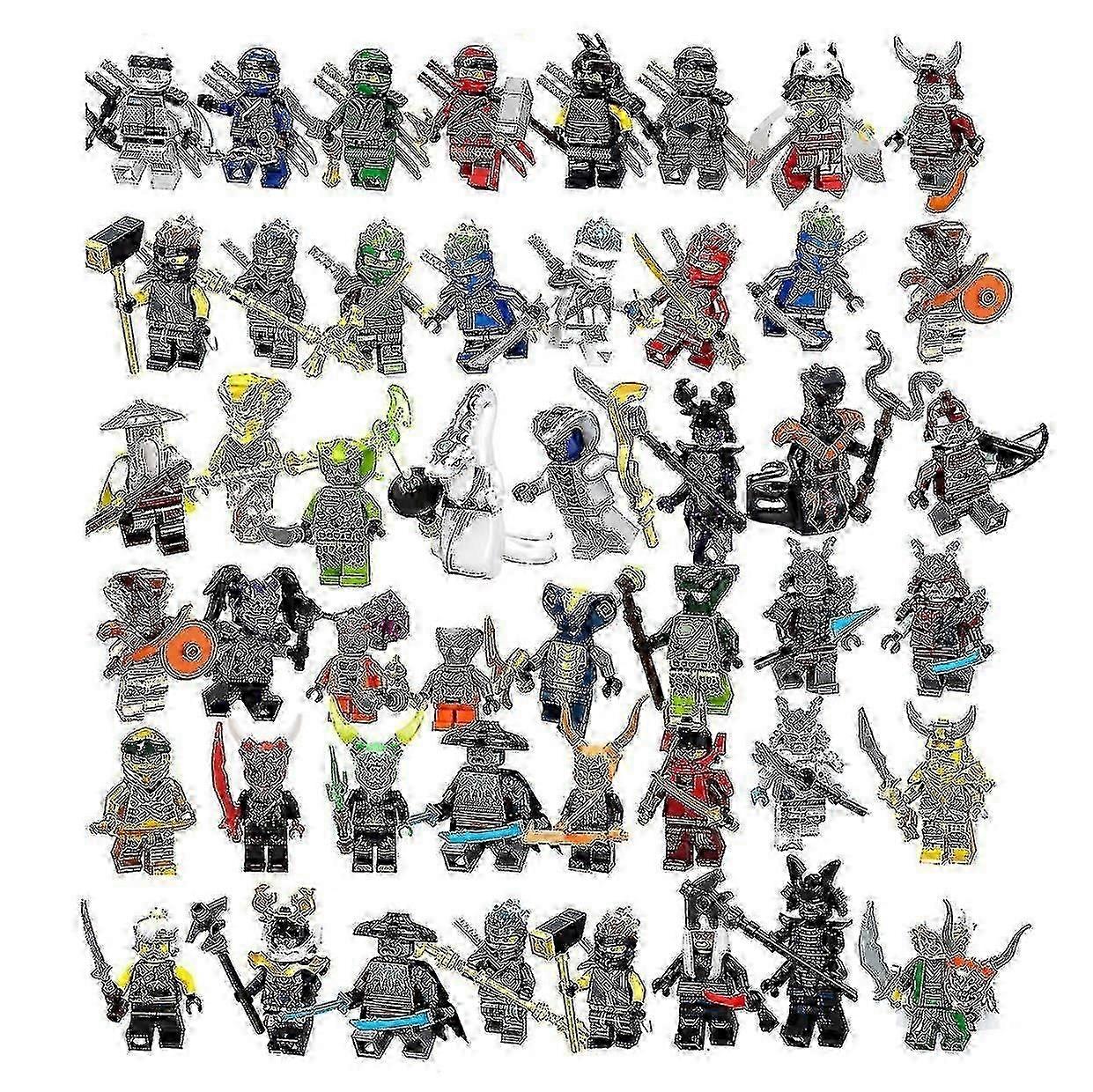 48 חתיכות סט מיניאטורות נינג'גו להגדיר דמויות פעולה צעצועי ילדים מתנות מסיבת יום הולדת למבוגרים וילדים בנים ובנות