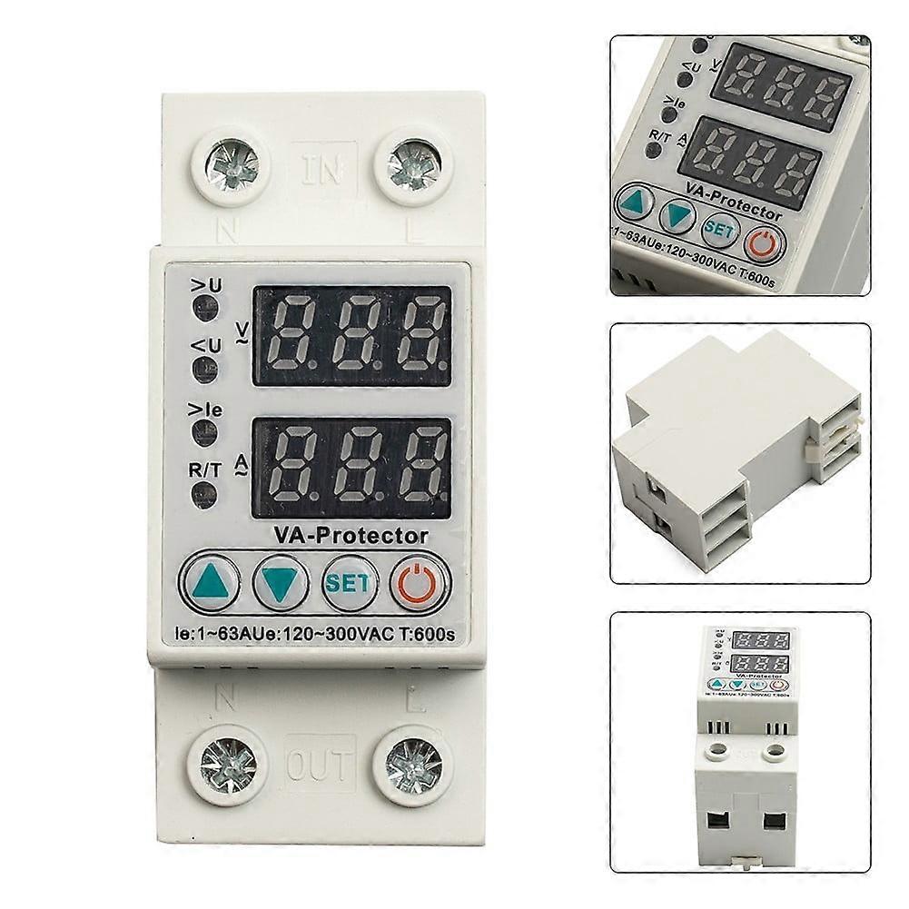 Dual Display 40/63A 230V DIN Rail Digital Over and Under Voltage Surge Protector