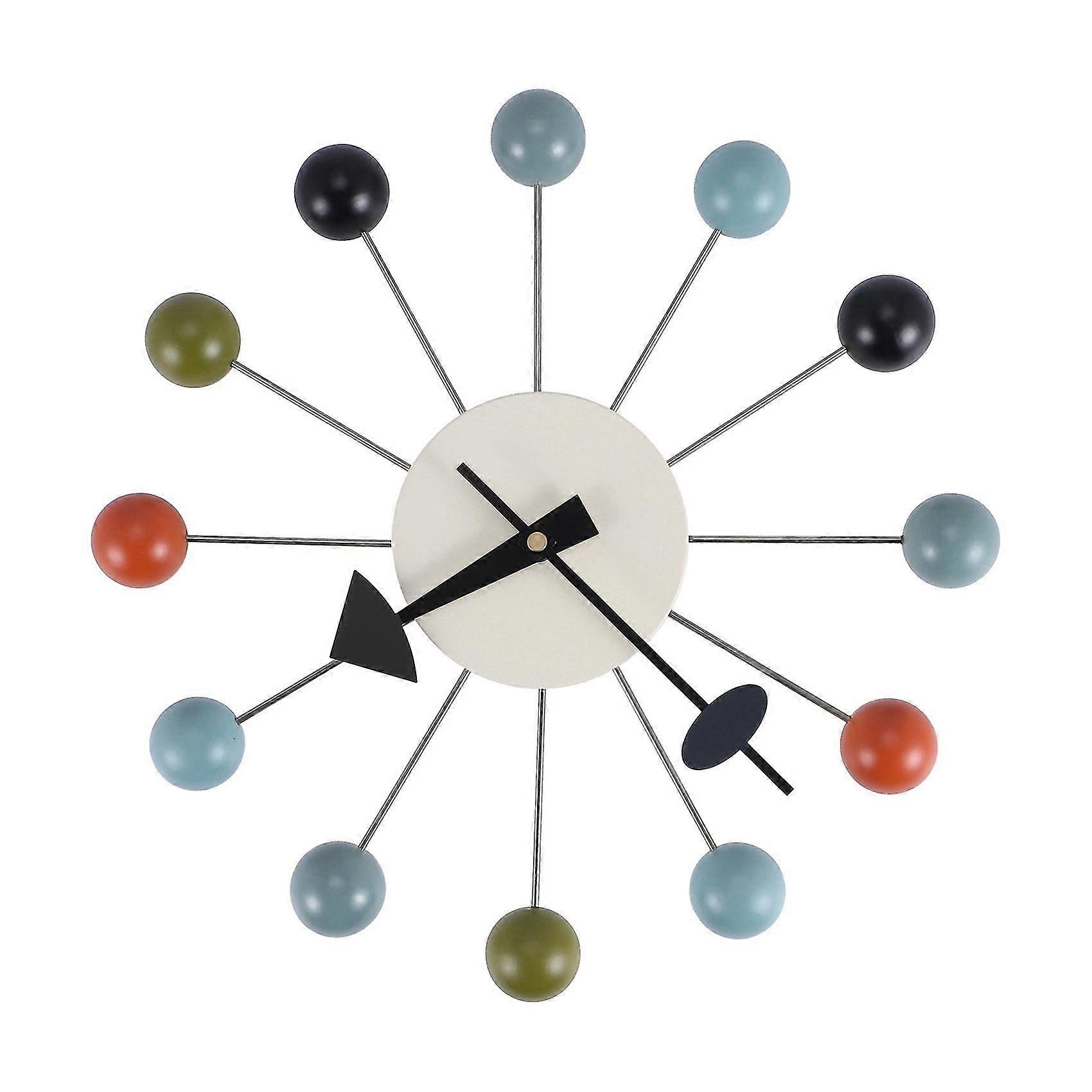 Simple Colorful Ball Modern Clock Art Simulation Sport Decorative Candy Wall Clock Mixed Color Meta