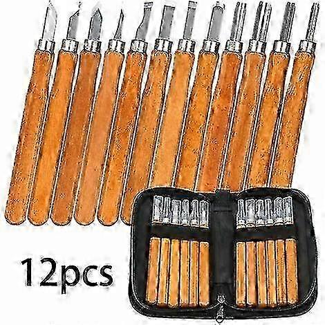 Creative Wood Carving Set, Includes 12 PCS Of SK2 Carbon Steel Tools, Ergonomically Designed Handles & Whetstone, Ideal For Crafting On Soft Woo