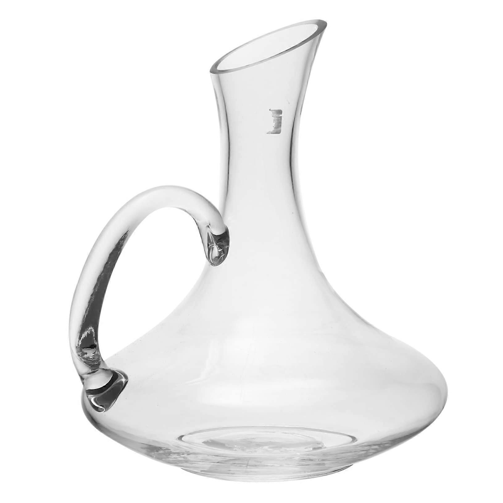Transparent Glass Wine Decanter with Handle for Easy Pouring in Home Bar or Restaurant Use