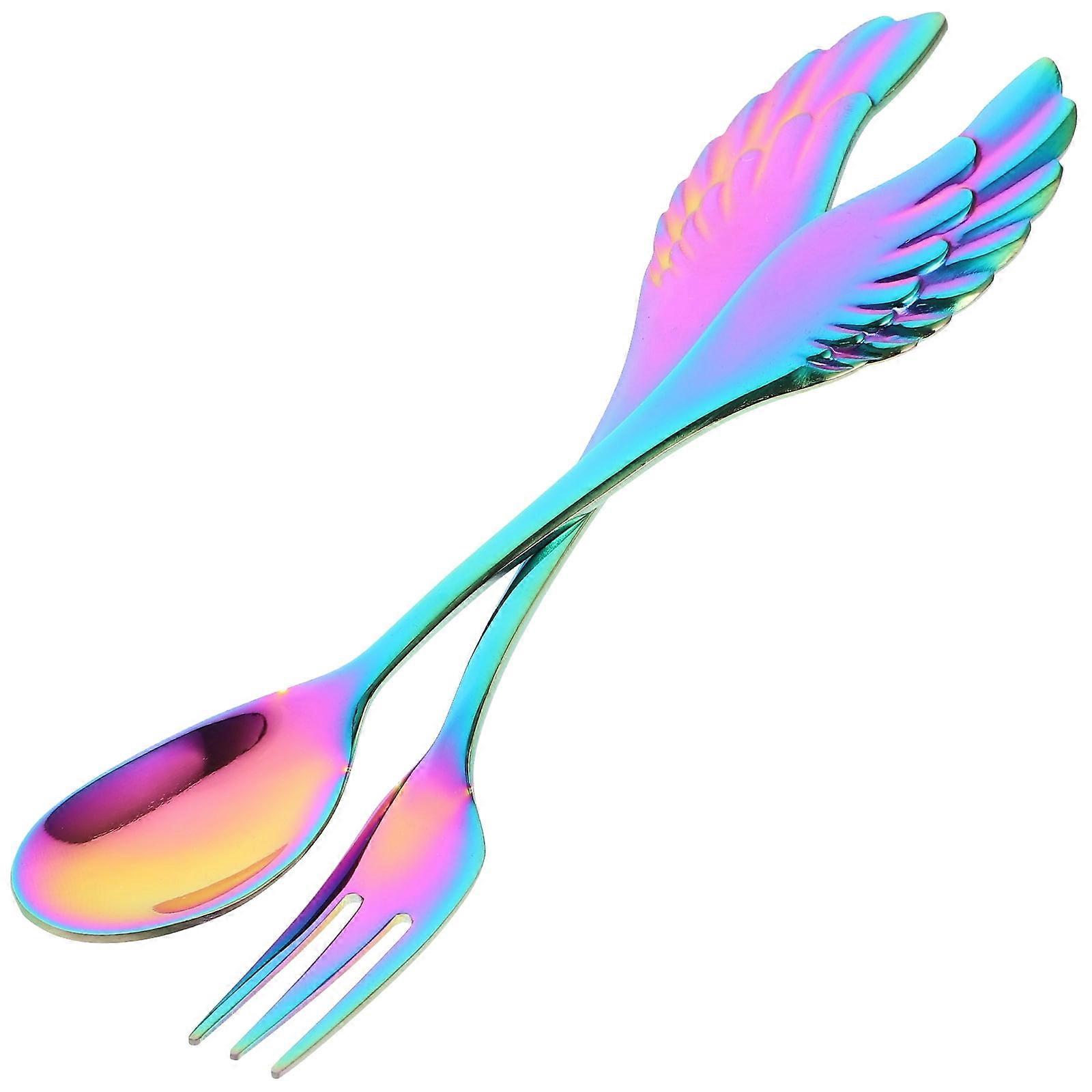 1 Set of Multi-function Salad Fork Convenient Cake Spoon Delicate Appetizer Fork