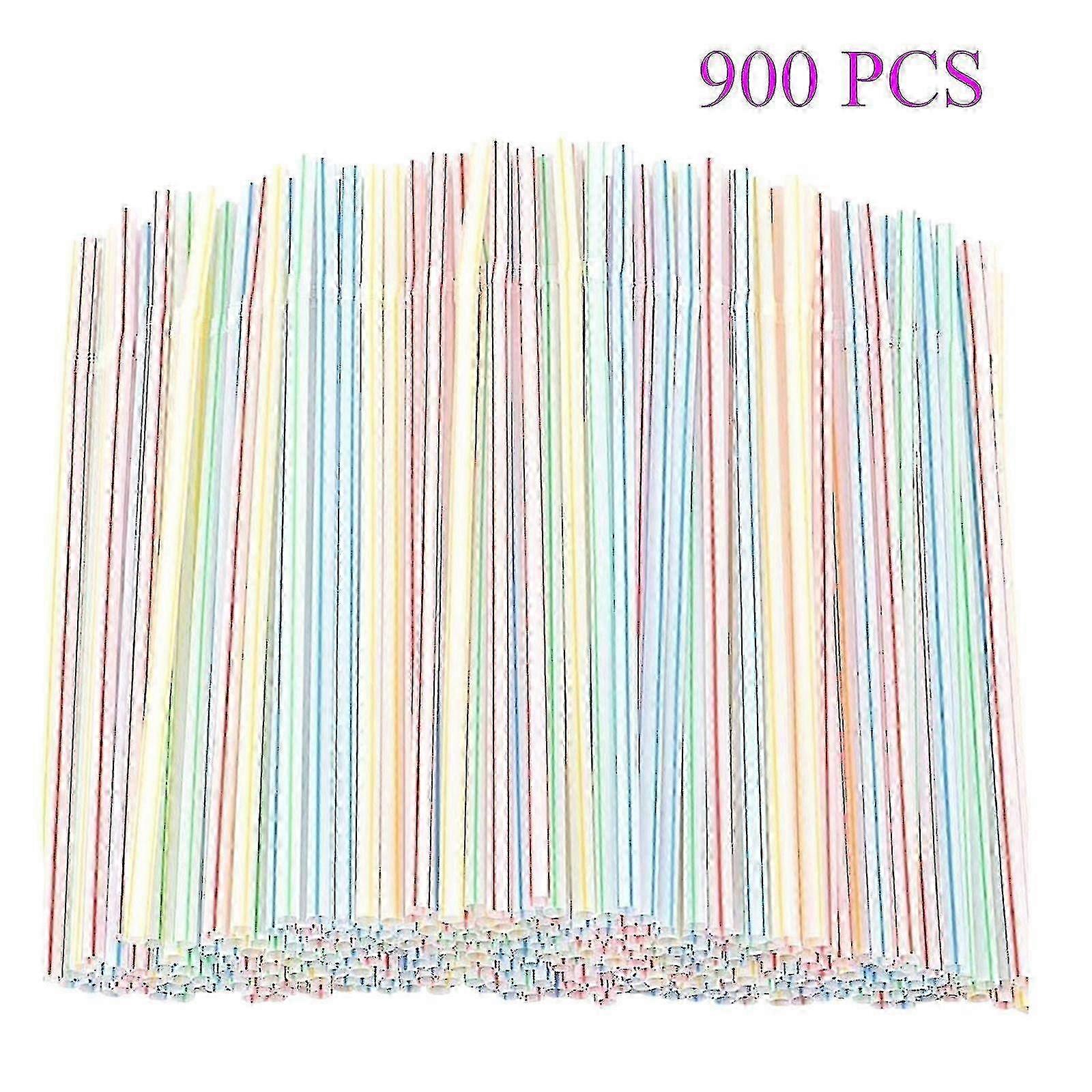 900pcs Plastic Straws for Milkshakes & Cold Drinks - Smooth Texture