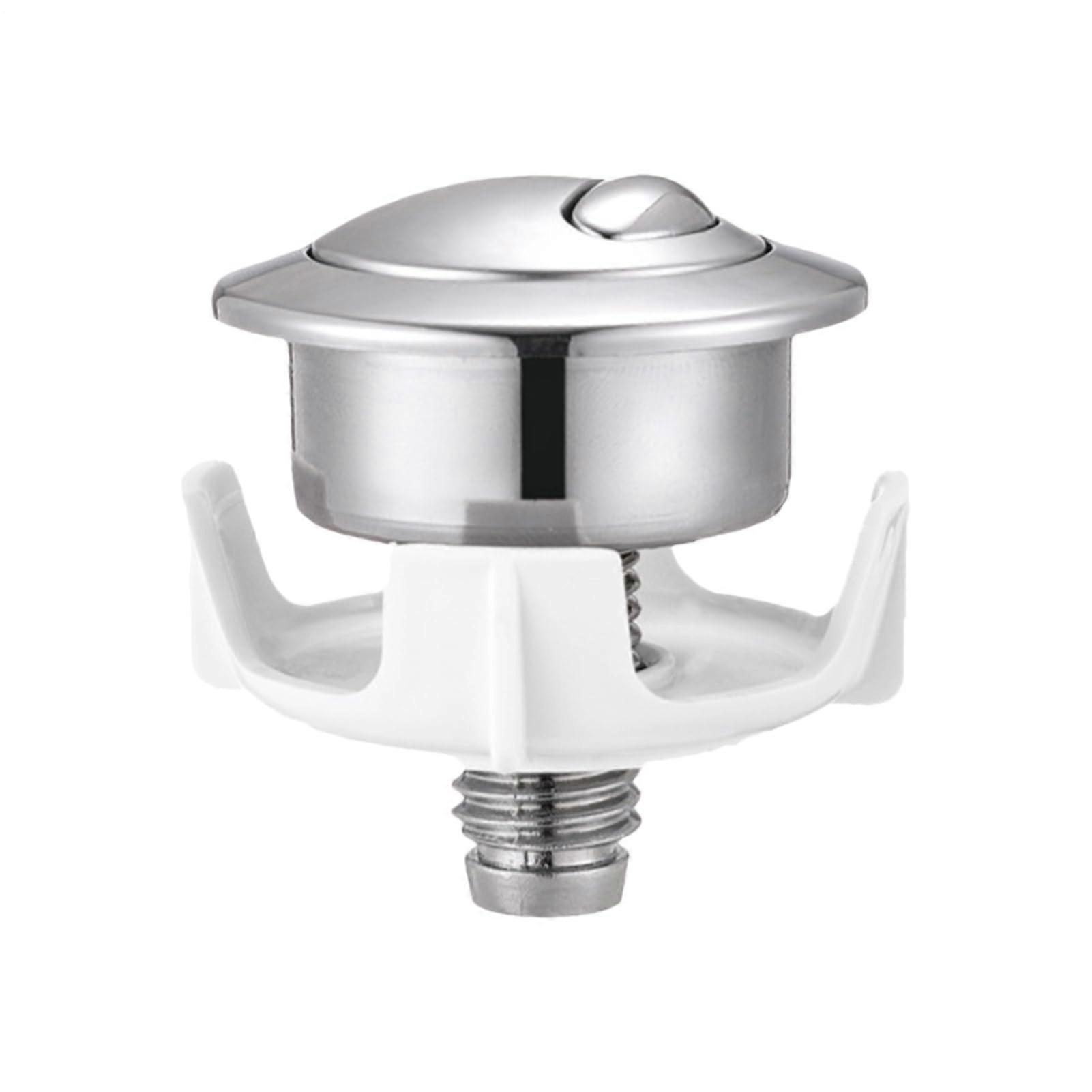 Cistern Button Universal TwoFlush Replacement, Silver Finish, Maintenance and , For Home, Apartment, Bathroom