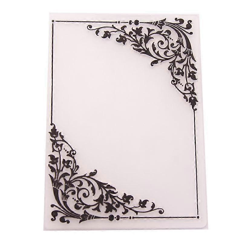3D Embossed Folder for DIY Relief Craft Making Corner Flower Pattern Background Greeting Card Scrapbooking No Stamp Metal Cutting Die