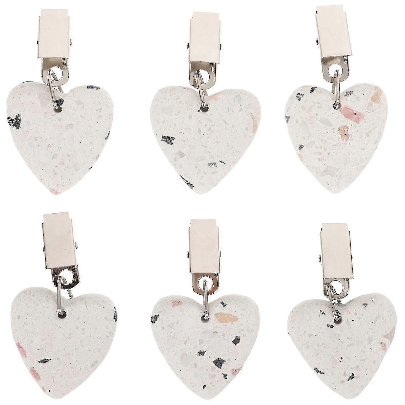 6Pcs Tablecloth Weights Decorative Table Cloth Clips Heart Shape Table Cover Weights Table Decors