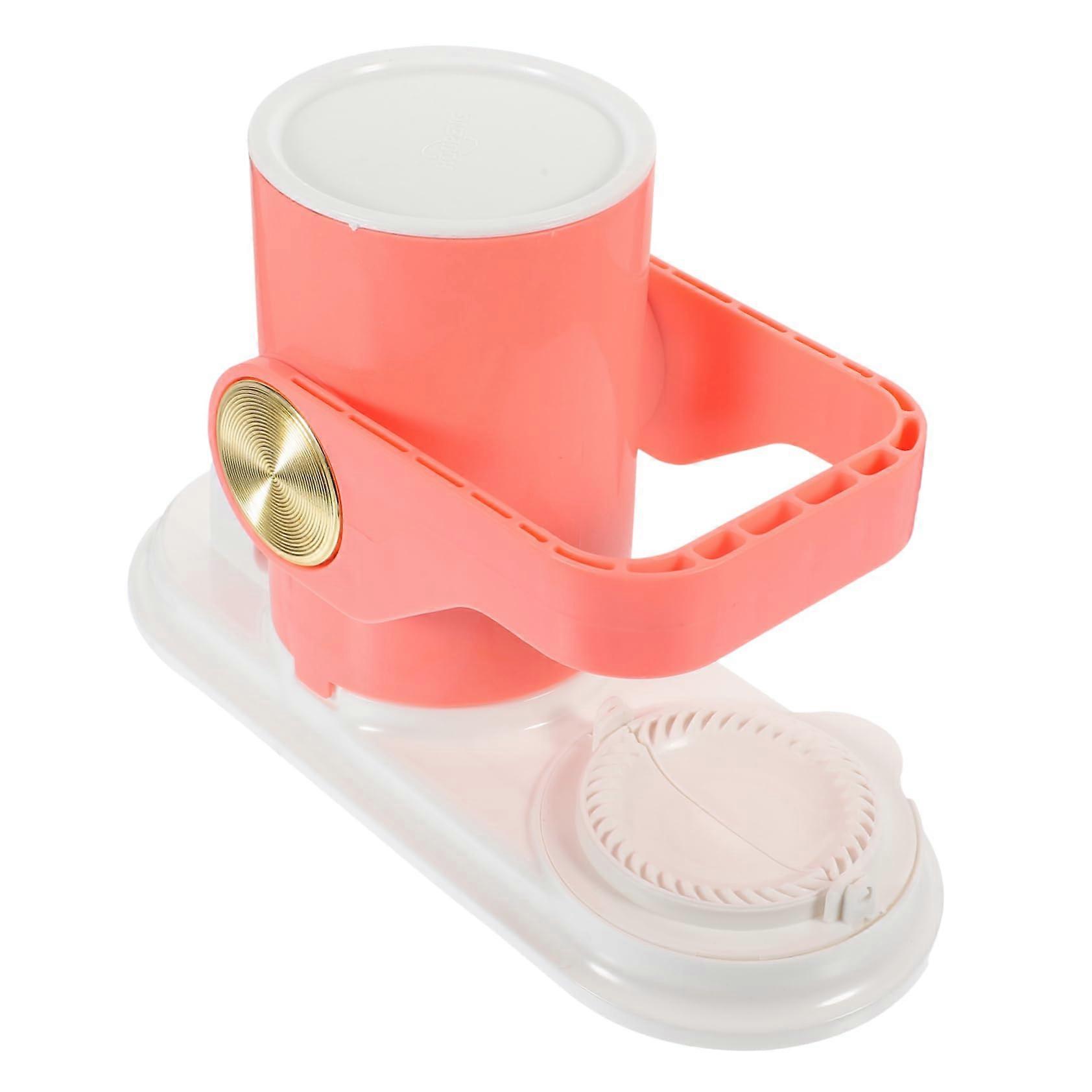 Dumpling Press Dough Wrapper Maker with Ergonomic Handle for Consistent Thickness Pink Tool