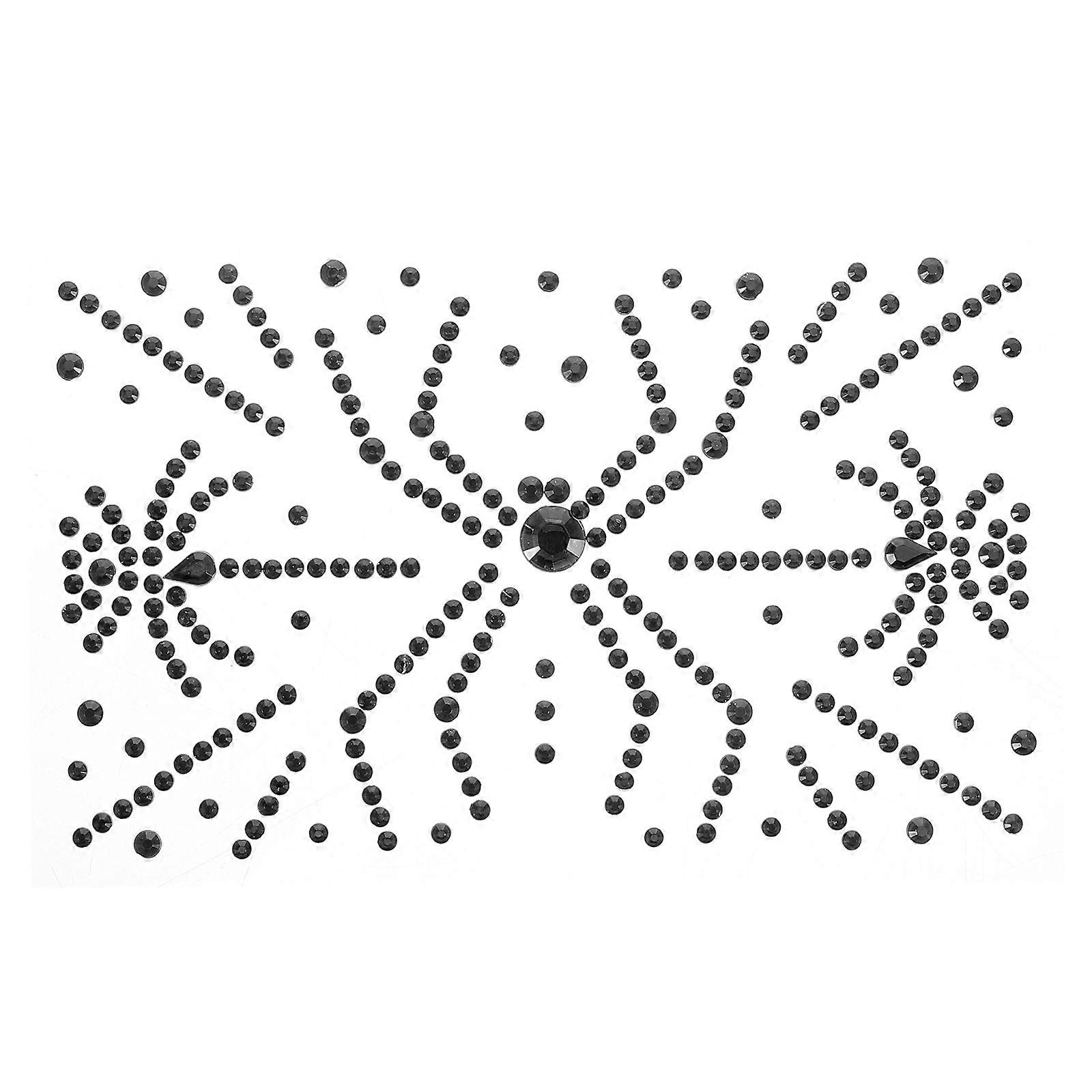 Halloween Spider Back Adhesive Face Gems Stickers for Stage Use 1 Sheet