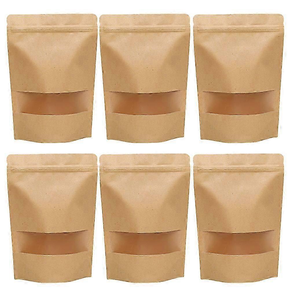100 stk Zip Poser Selvforseglende pose Forsegling Mat Pouch Resealable Poser Kraft Paper Tea Poser