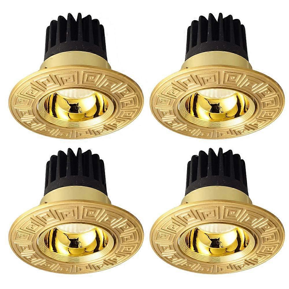 Brushed Brass LED Recessed Ceiling Lights 3000K CRI90 Round Downlights 4Pack Energy Saving