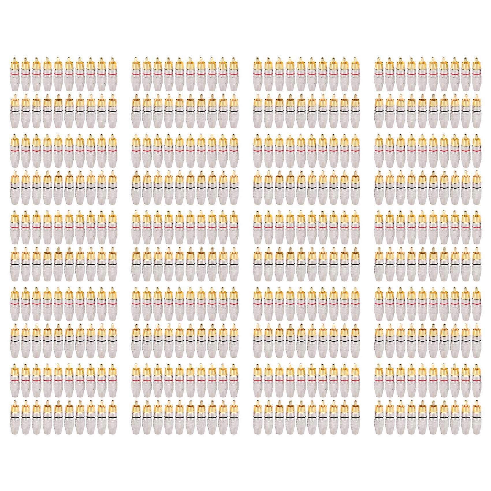 400 Pcs RCA Plug Audio Video Locking Cable Connector Gold Plated