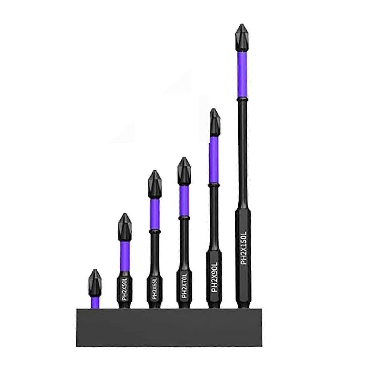 6Pcs Anti-Slip and Shock-Proof Bits with Screwdriver Bits