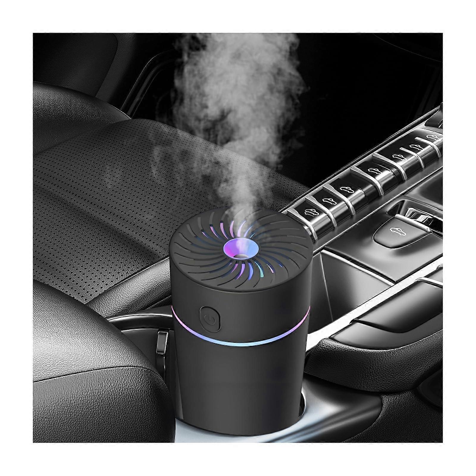 USB Powered Car Air Freshener with Aroma Diffuser, 350ml Quiet Humidifier for Vehicle Black