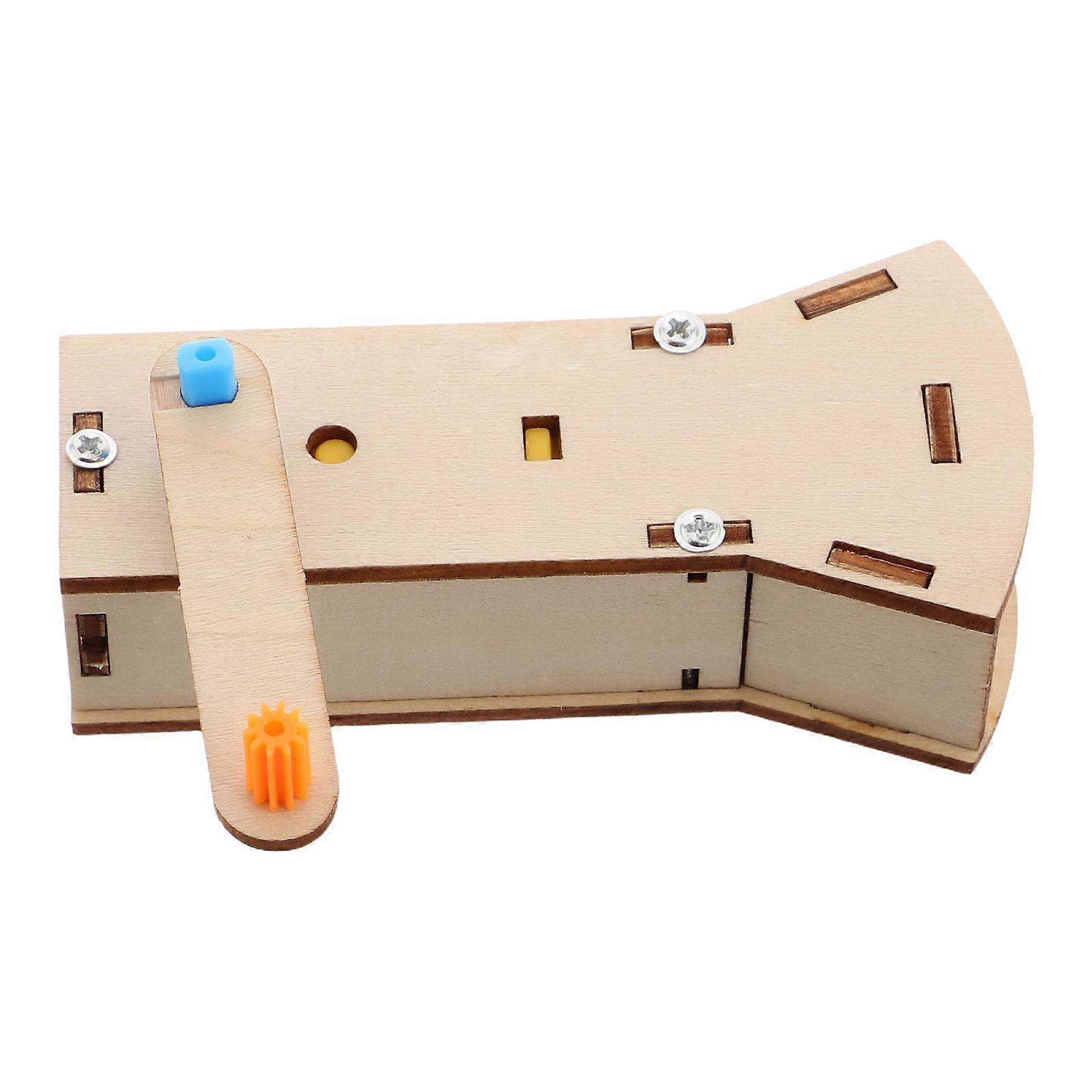 Hand Crank Flashlight for Kids Science Experiments Wooden DIY Model