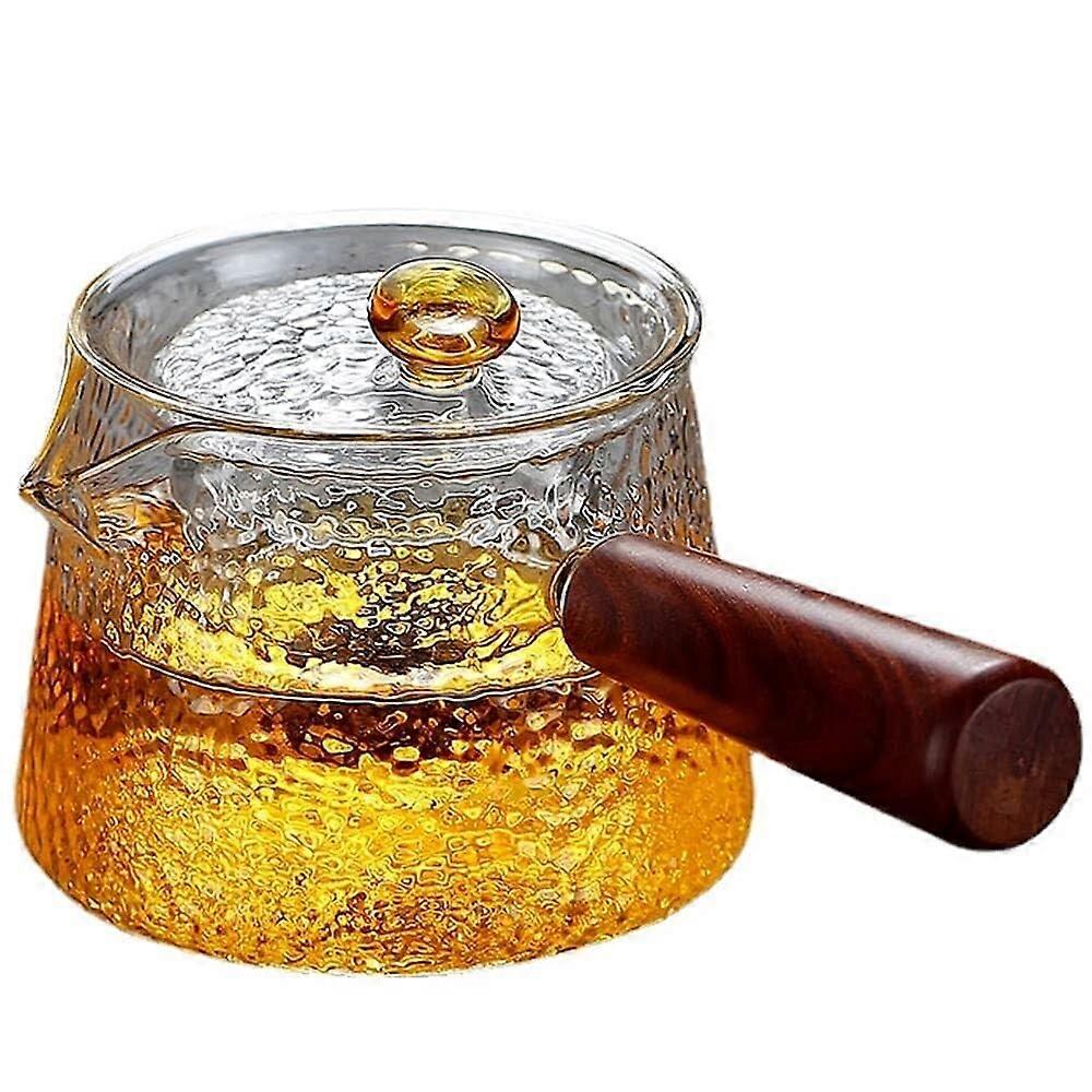 300ml Heat Resistant Glass Teapot with Ergonomic Side Handle for Kung Fu Tea and Home Use