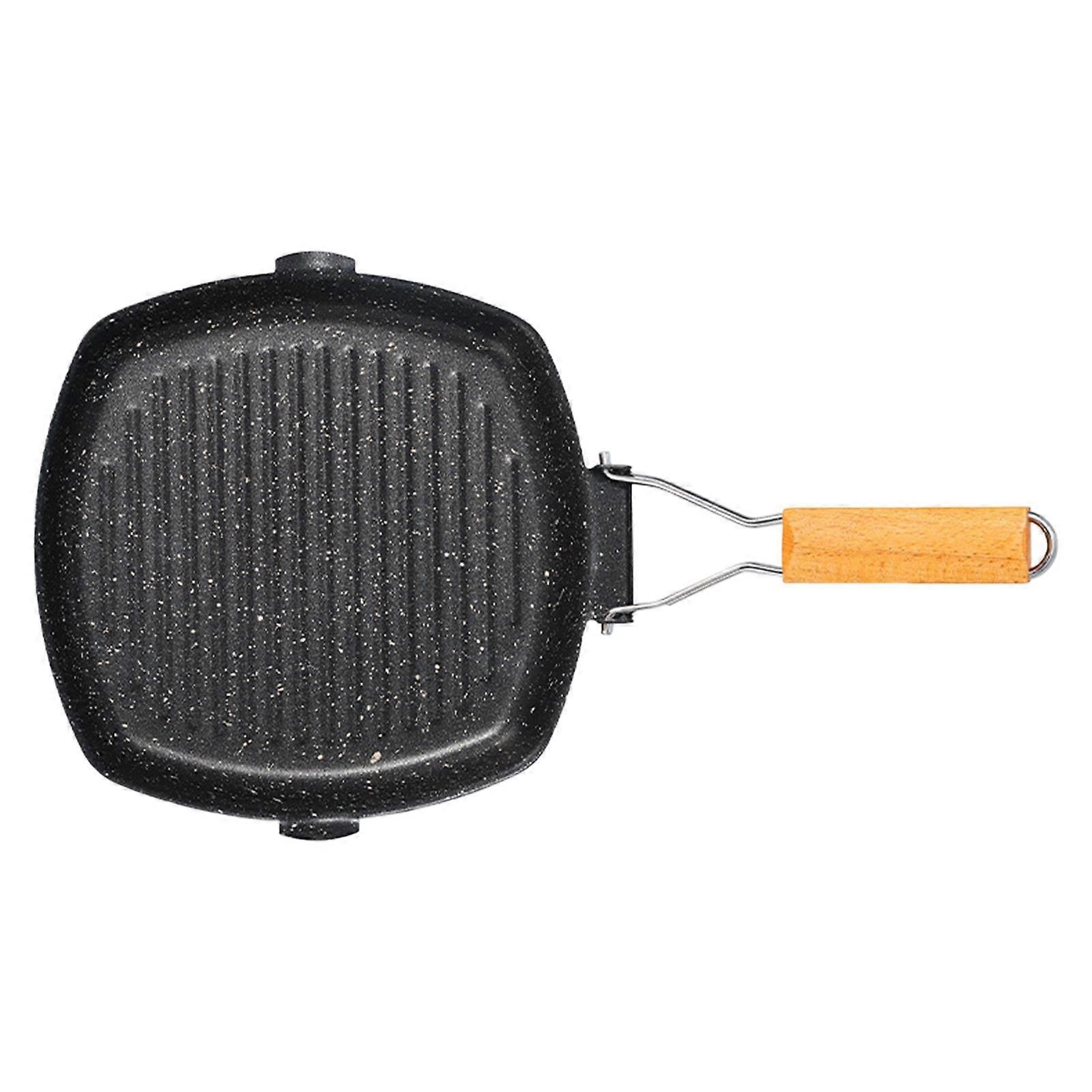 Griddle Pan Practical with Handles Iron Rectangular for Picnic Kitchen Home