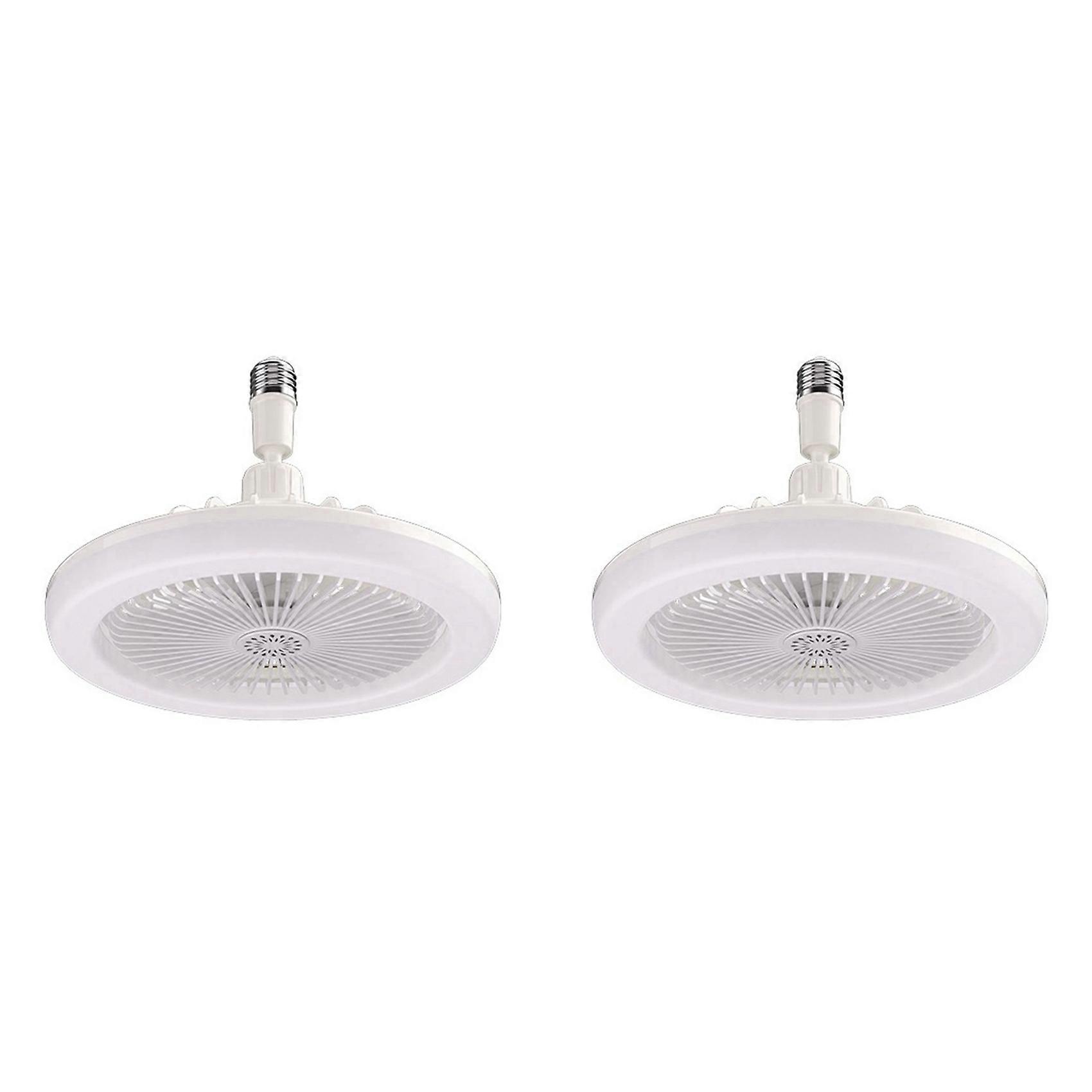 2X Ceiling Fans with Remote Control and Light Lamp Fan E27 Converter Base Smart Silent Ceiling Fans
