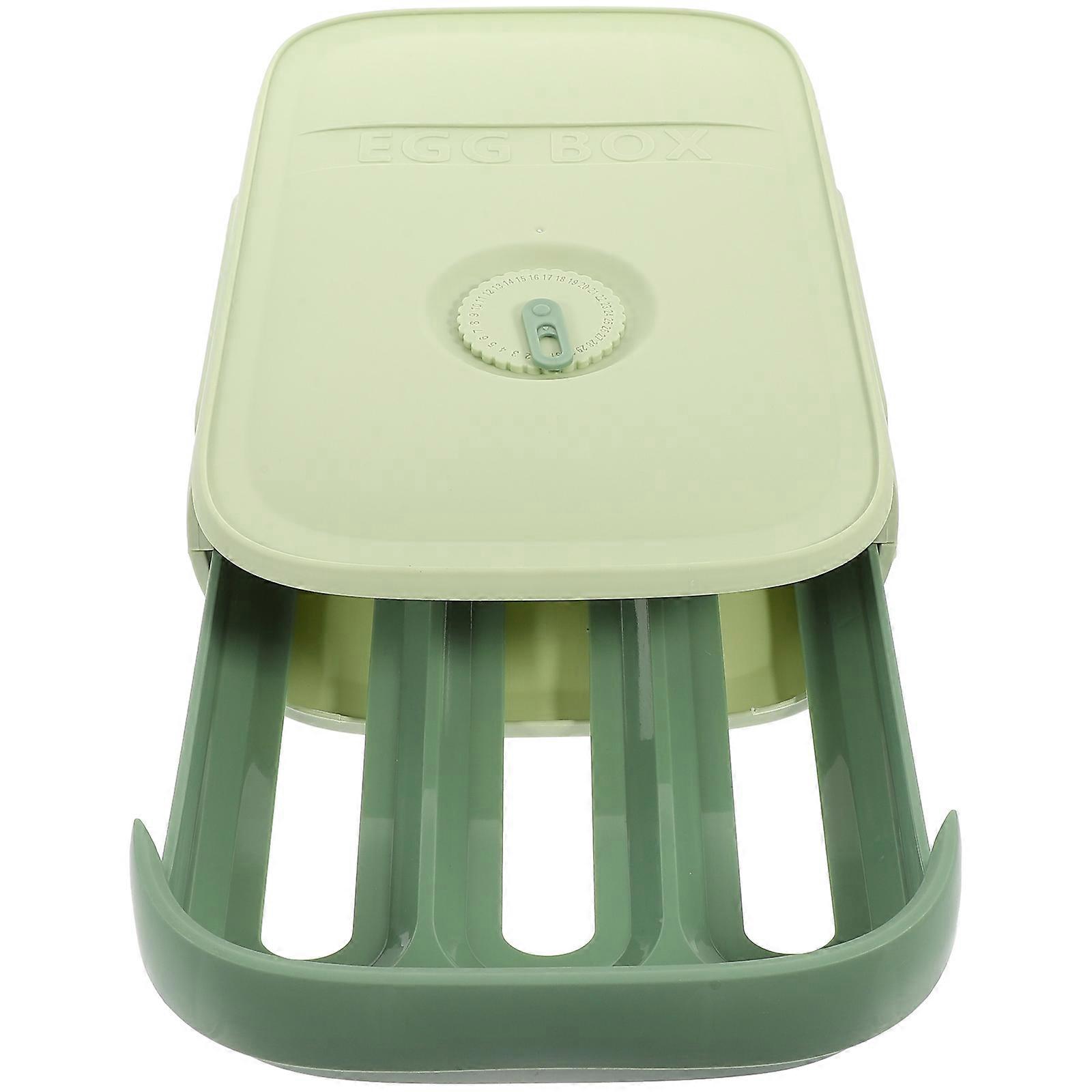 Green Egg Holder Drawer Type Container for Refrigerator 3Pcs Large Capacity Storage