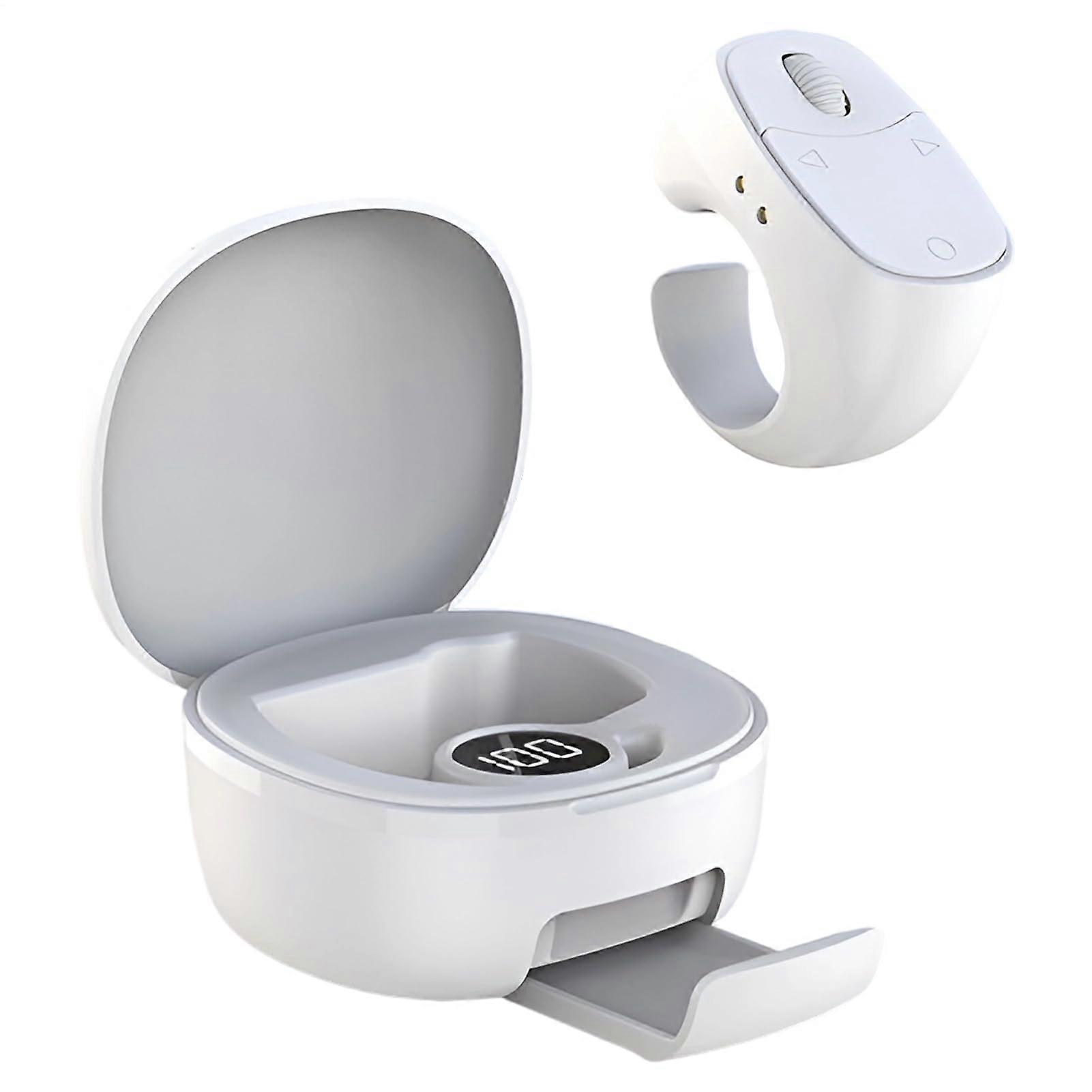 Wireless Ring Zoom Remote for Tablets and Phones Hands  Reading Tool Tablet Page Switcher White