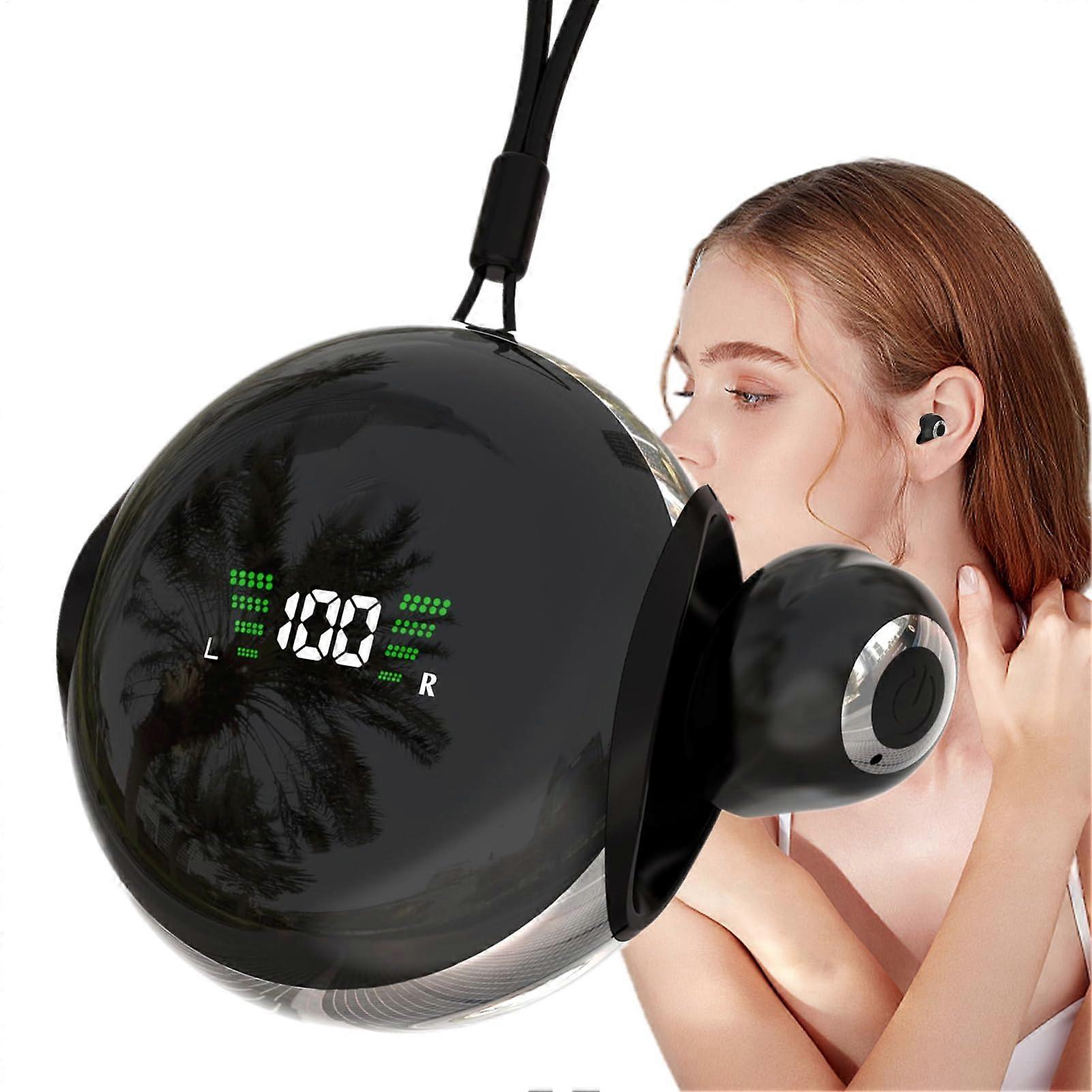 Lightweight Earbuds LED Digital Display InEar Buds Smart Touch Control Active Noise Reduction Black Bluetooth