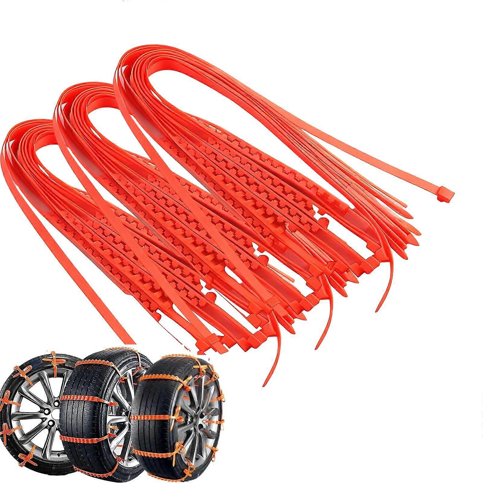 Snow Chains for Car 30pcs Anti Skid Tire Chains with Enhanced Snow Grip for Winter and Muddy Roads