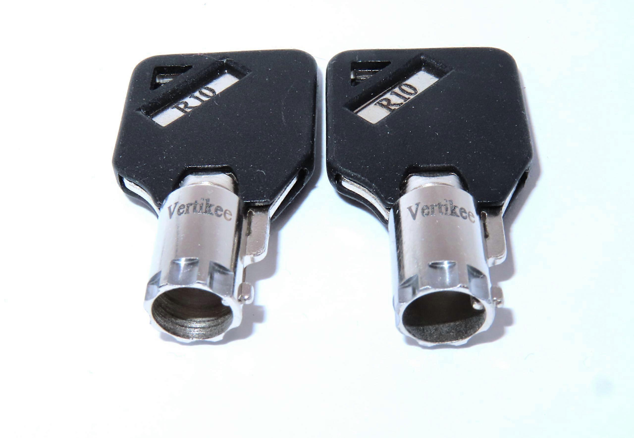 R10 Replacement Keys for Husky and Milwaukee Steel Glide Tool Chest Locks, Precut Pair with Black Caps